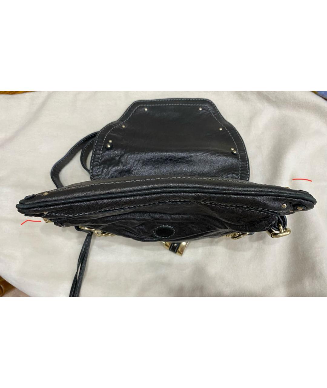 CHLOE Черная кожаная сумка с короткими ручками, фото 5