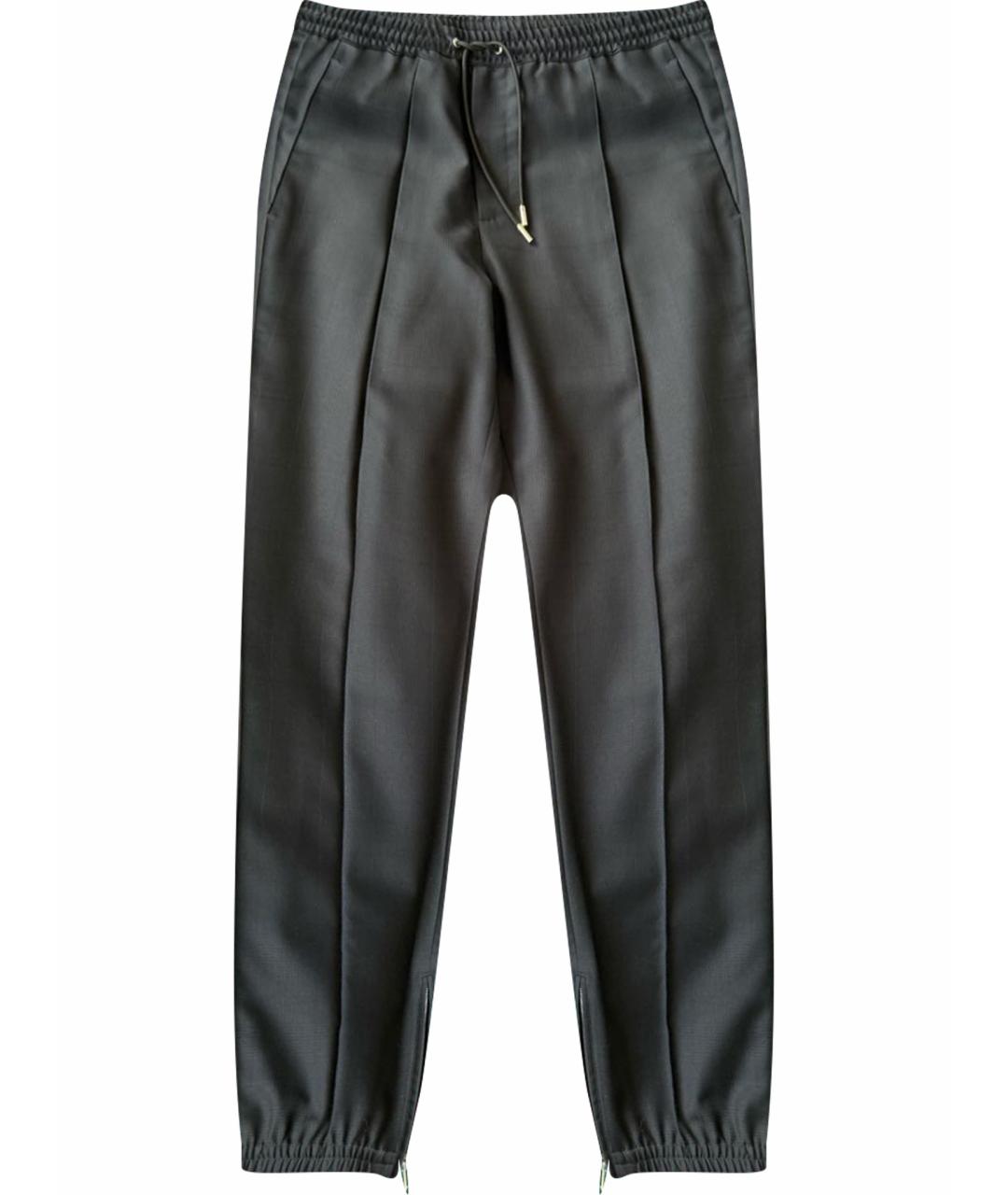 CHRISTIAN DIOR Темно-синие шерстяные классические брюки, фото 1