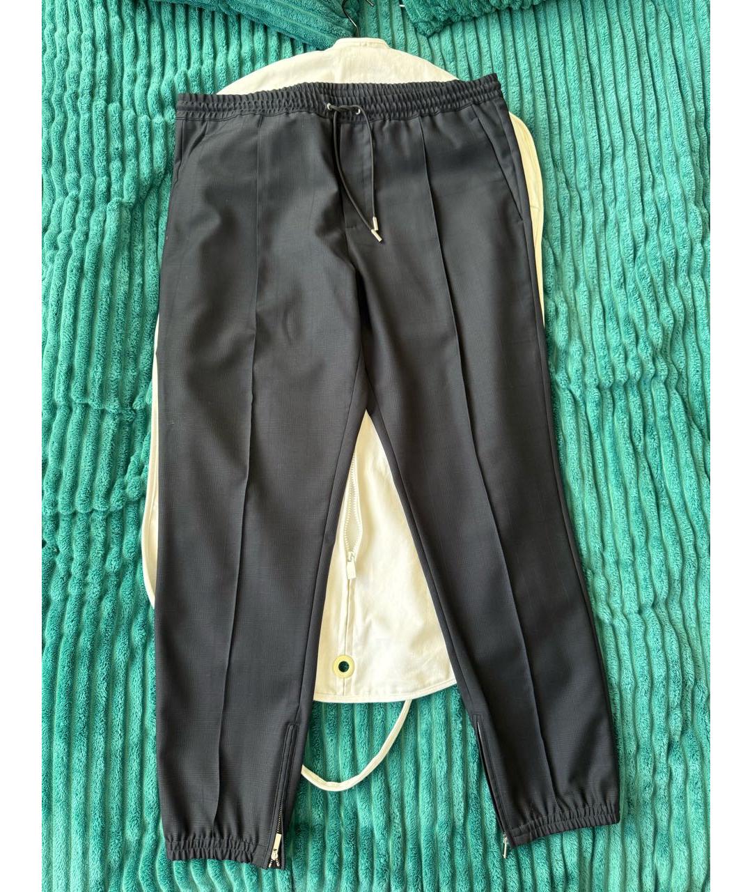 CHRISTIAN DIOR Темно-синие шерстяные классические брюки, фото 8