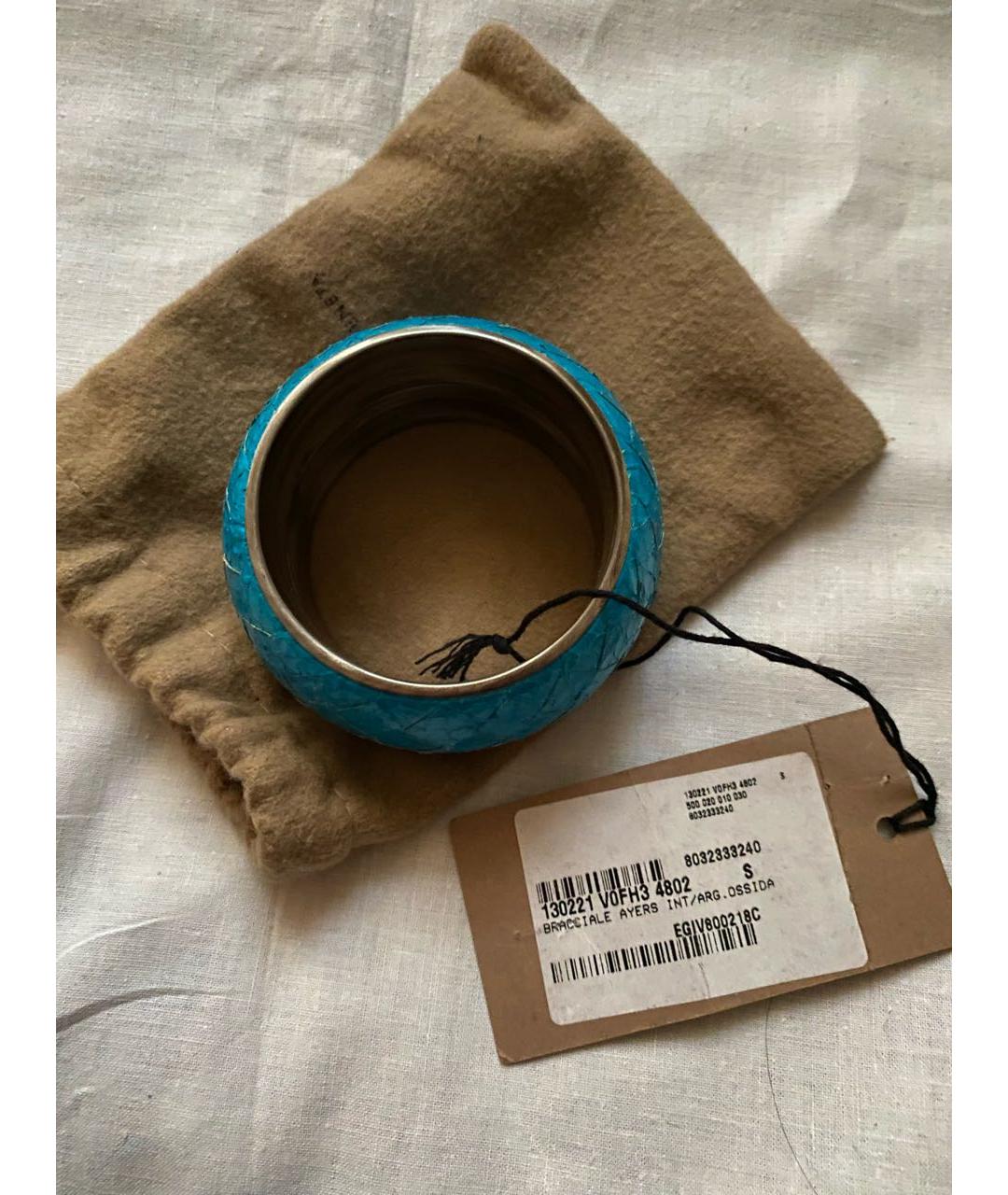 BOTTEGA VENETA Бирюзовый серебряный браслет, фото 2