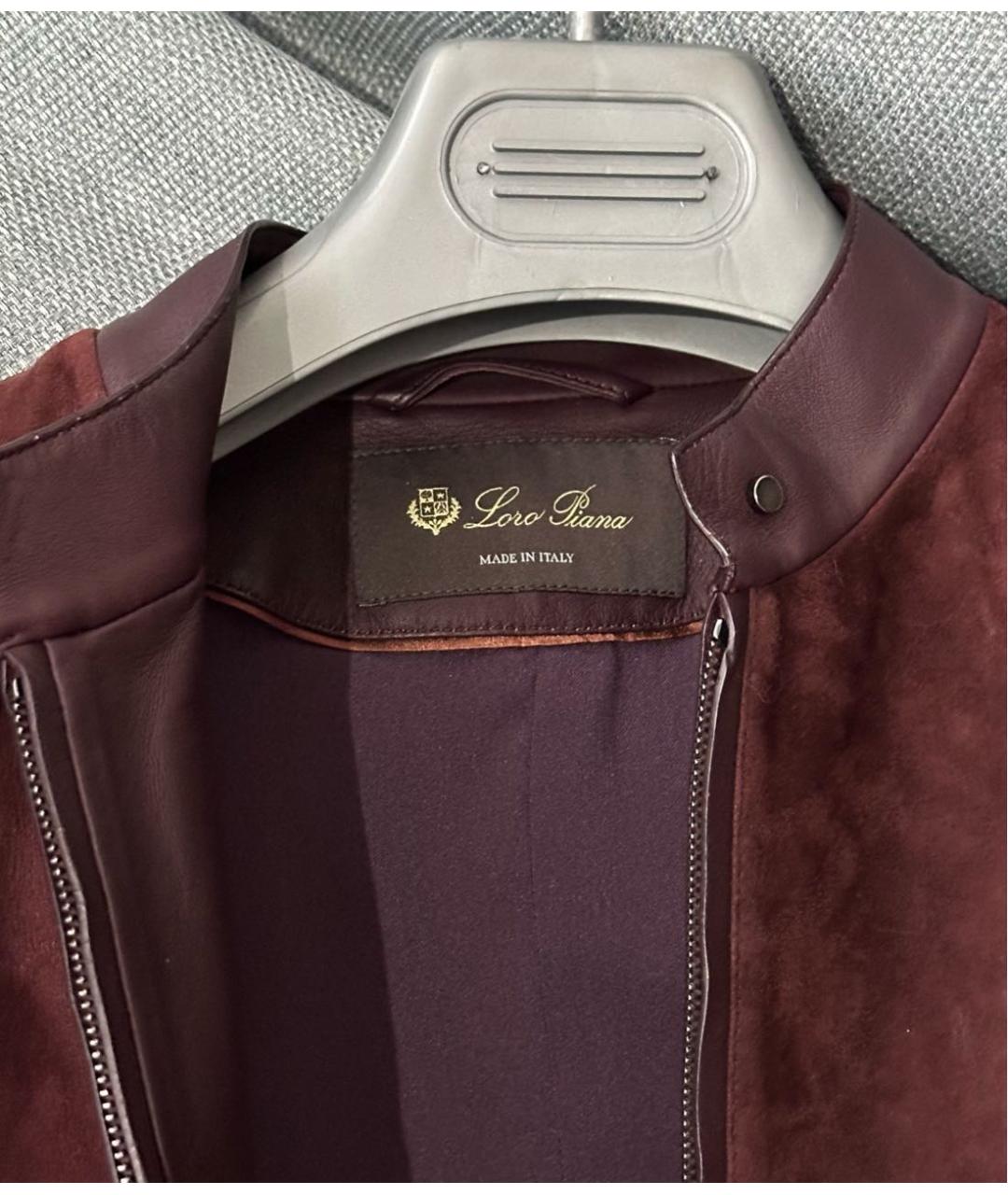LORO PIANA Бордовая замшевая куртка, фото 3