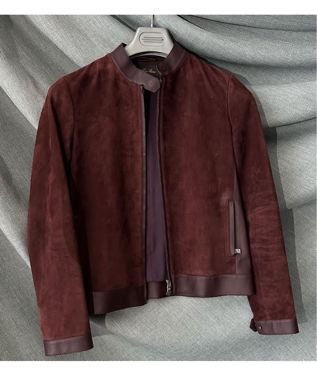 LORO PIANA Бордовая замшевая куртка, фото 7
