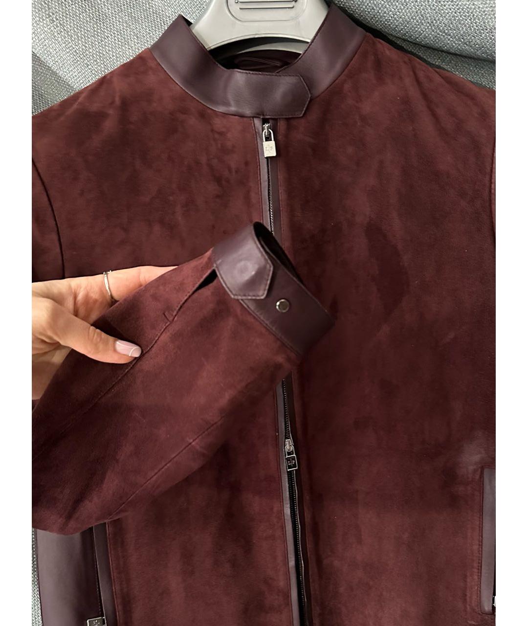 LORO PIANA Бордовая замшевая куртка, фото 4