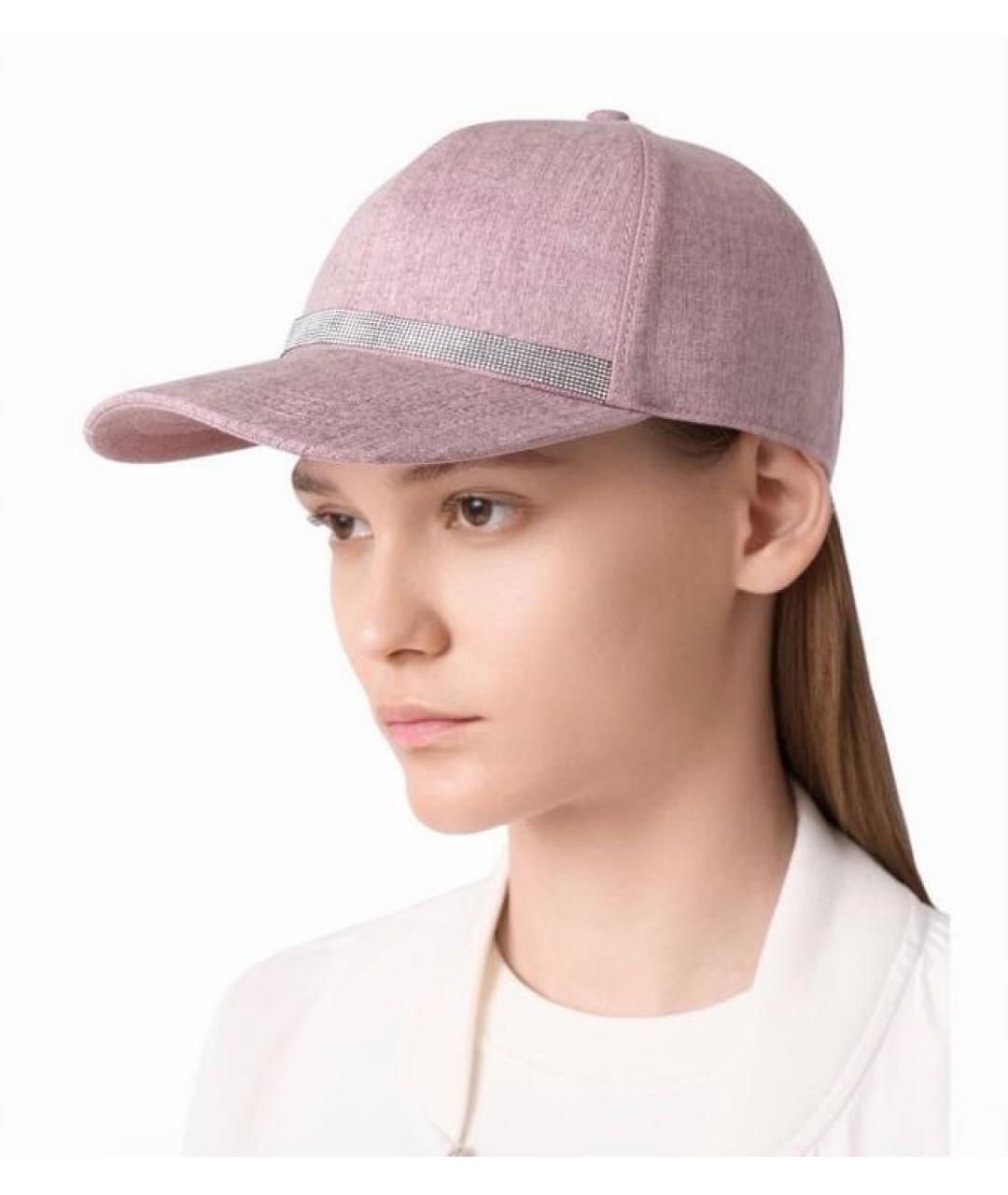 BRUNELLO CUCINELLI Розовая шерстяная кепка, фото 4