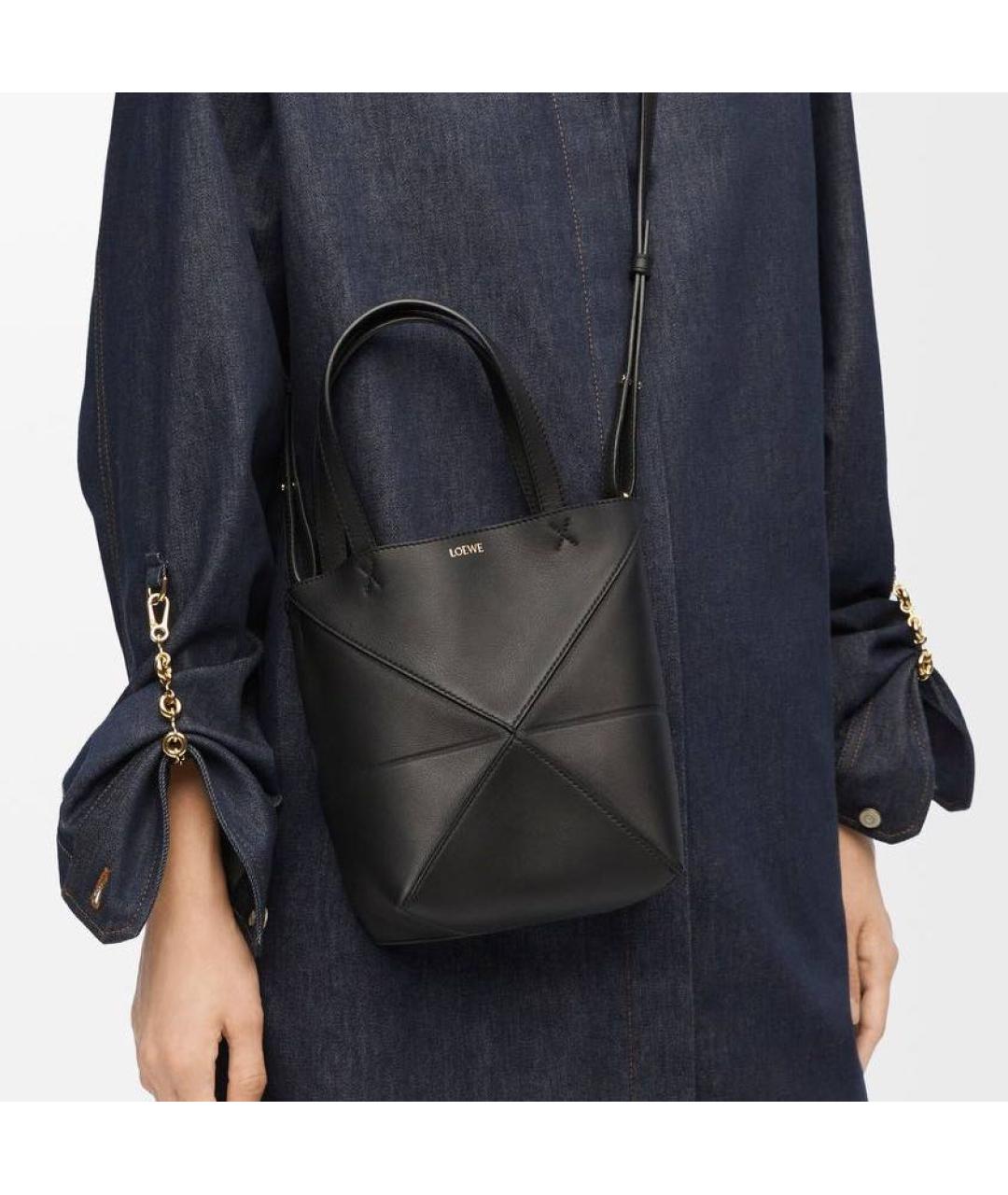 LOEWE Черная кожаная сумка через плечо, фото 3