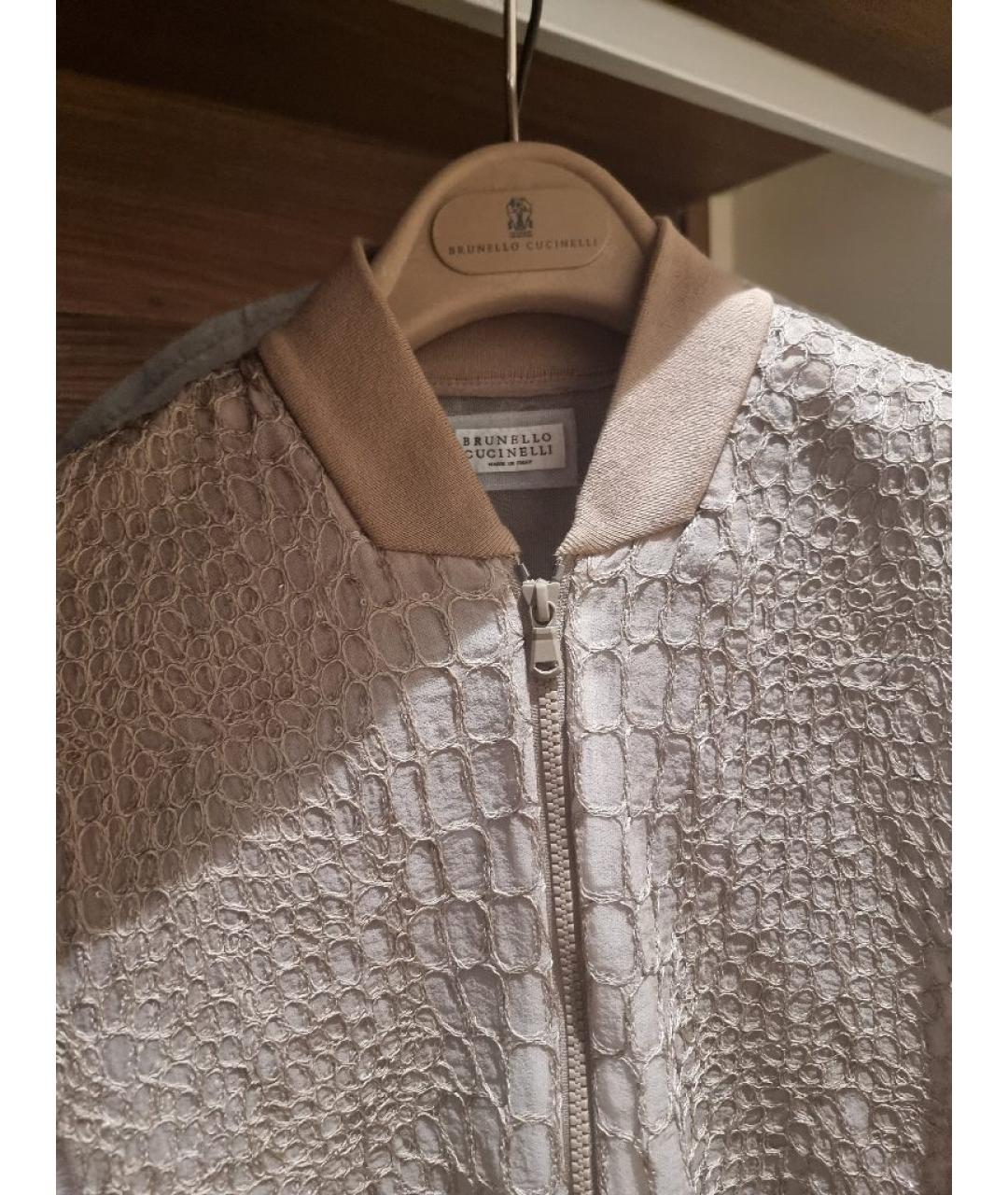 BRUNELLO CUCINELLI Бежевая шелковая куртка, фото 7