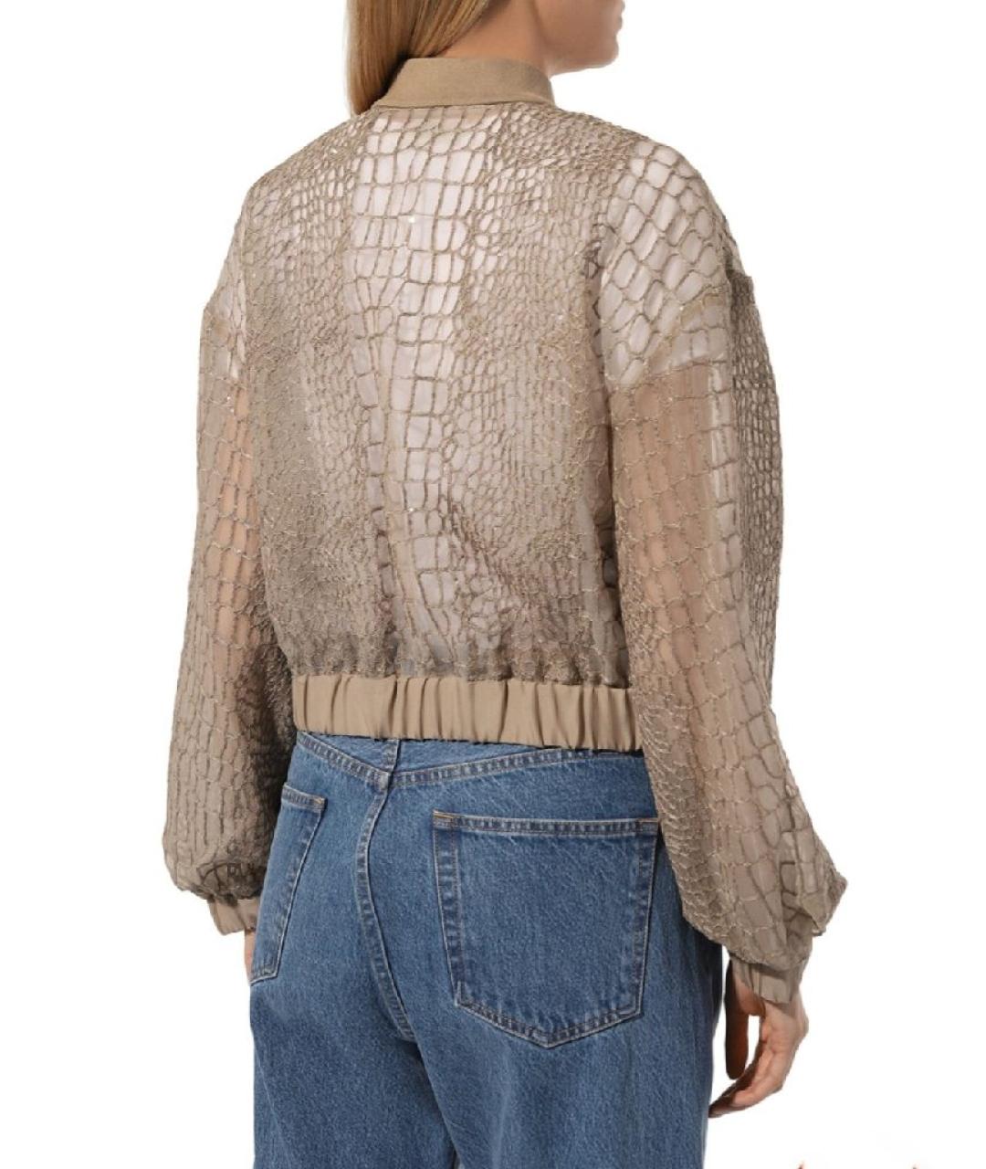 BRUNELLO CUCINELLI Бежевая шелковая куртка, фото 3