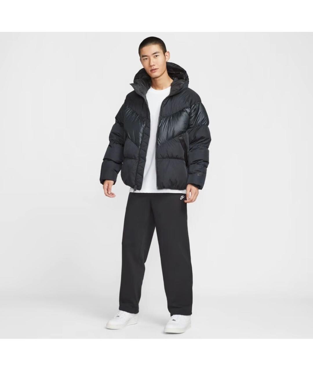 NIKE Черный полиэстеровый пуховик, фото 7