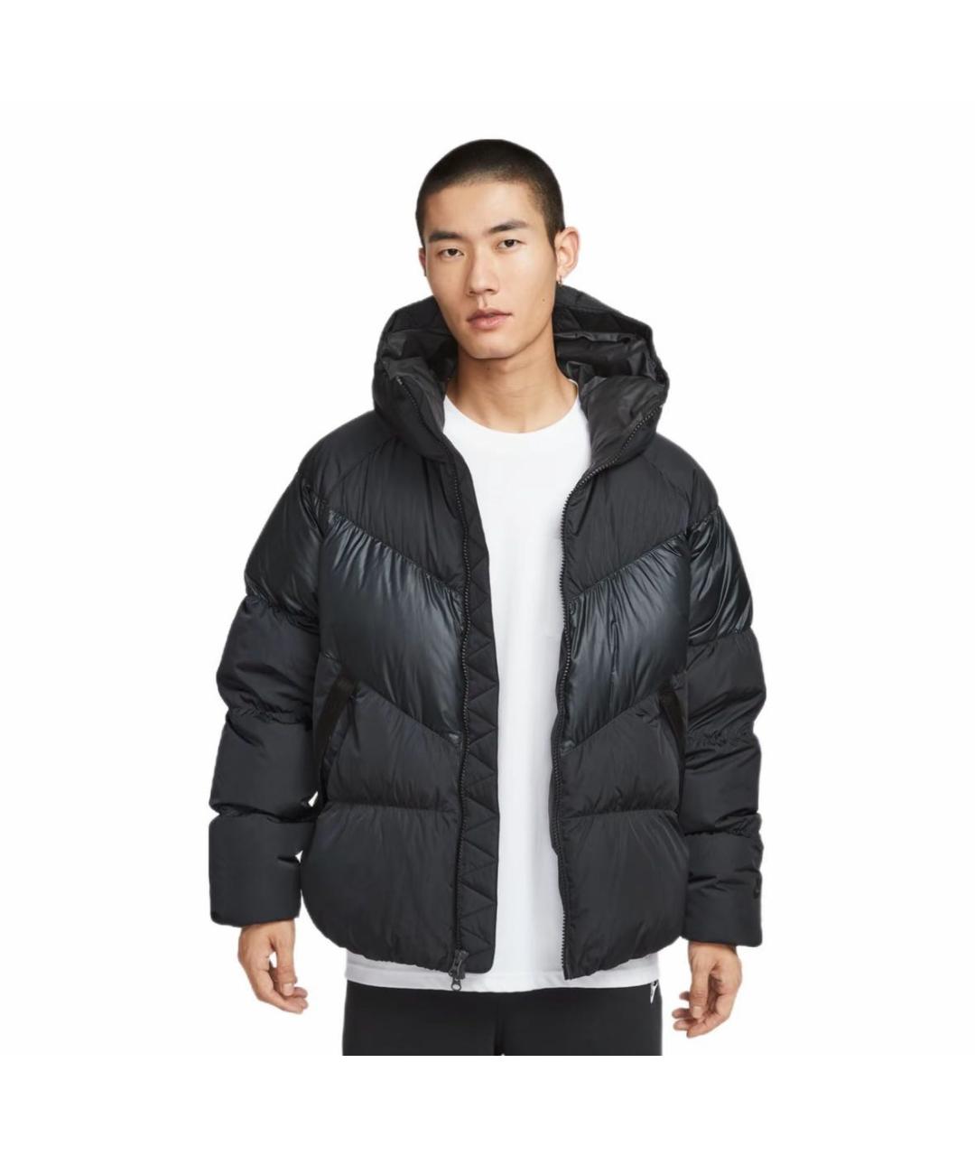 NIKE Черный полиэстеровый пуховик, фото 5