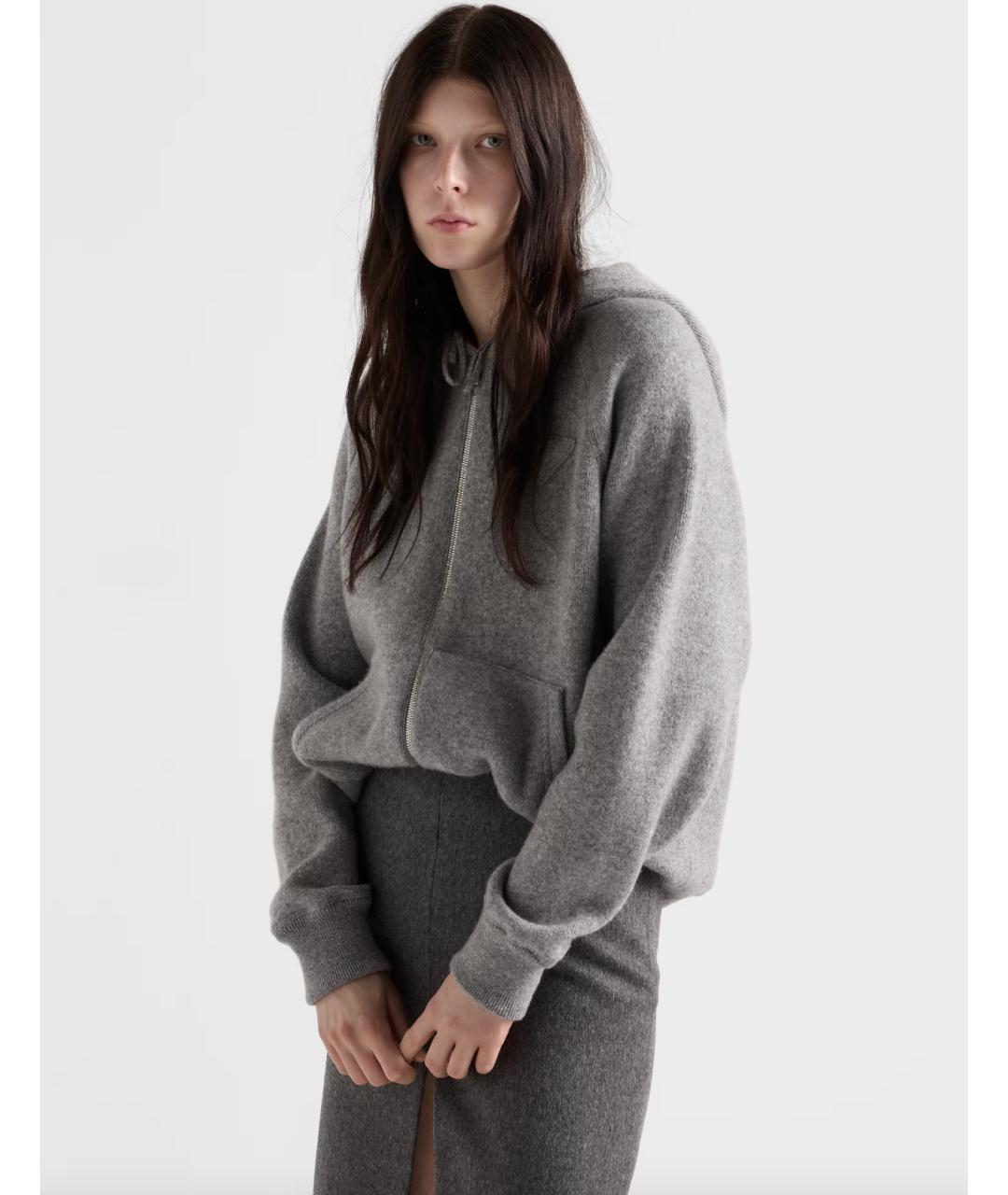 PRADA Серый кашемировый кардиган, фото 2