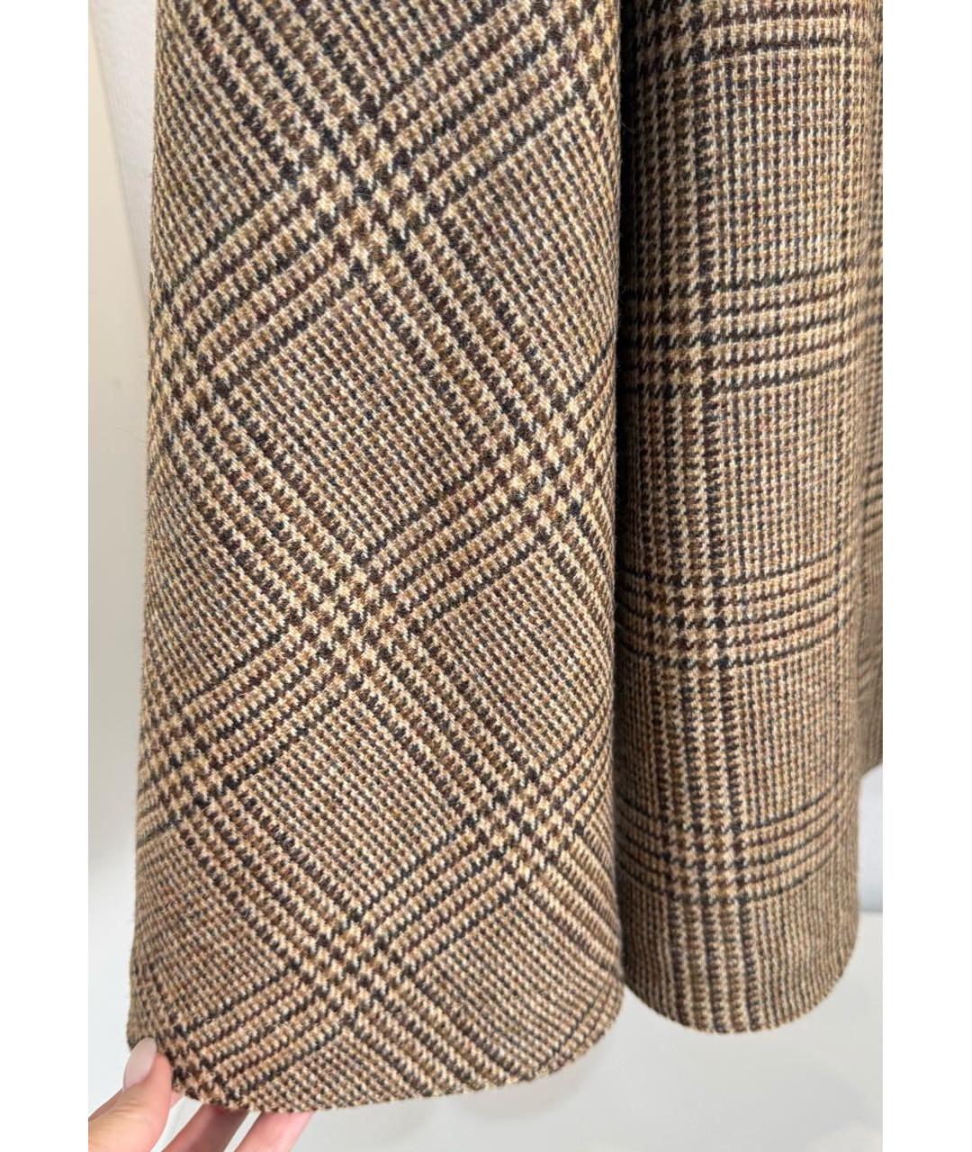 CELINE Коричневая шерстяная юбка миди, фото 2
