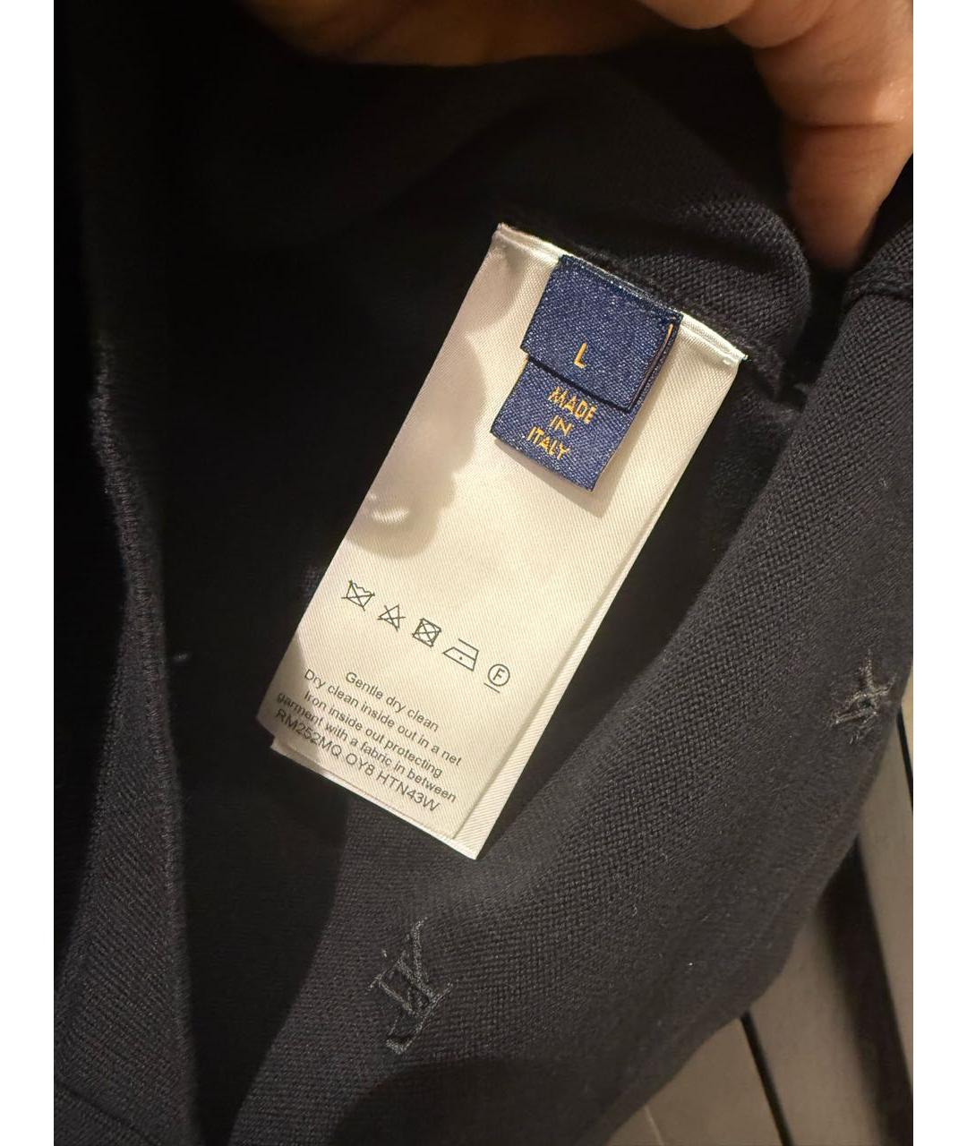 LOUIS VUITTON Черная хлопковая футболка, фото 3