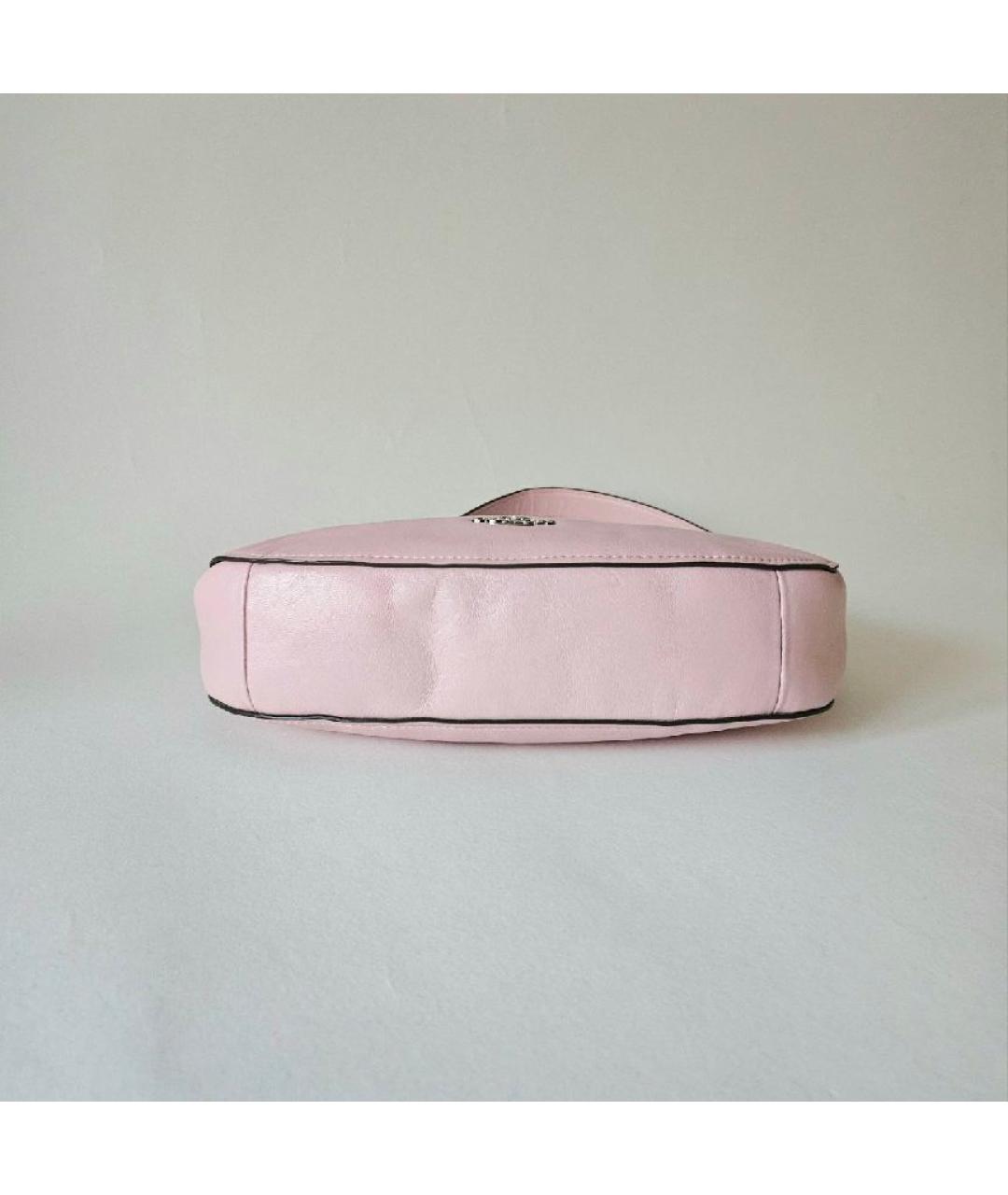 COACH Розовая кожаная сумка через плечо, фото 5