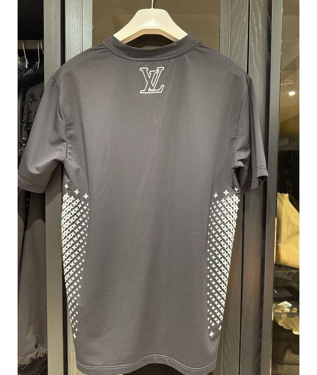 LOUIS VUITTON Черная хлопковая футболка, фото 5