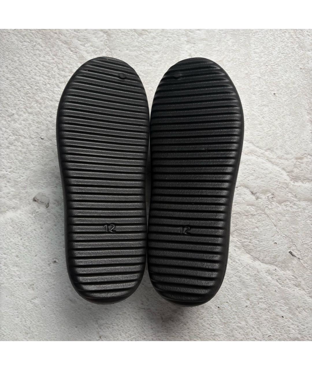 YEEZY Черные резиновые шлепанцы, фото 3