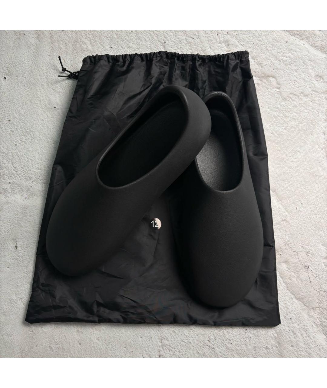 YEEZY Черные резиновые шлепанцы, фото 4