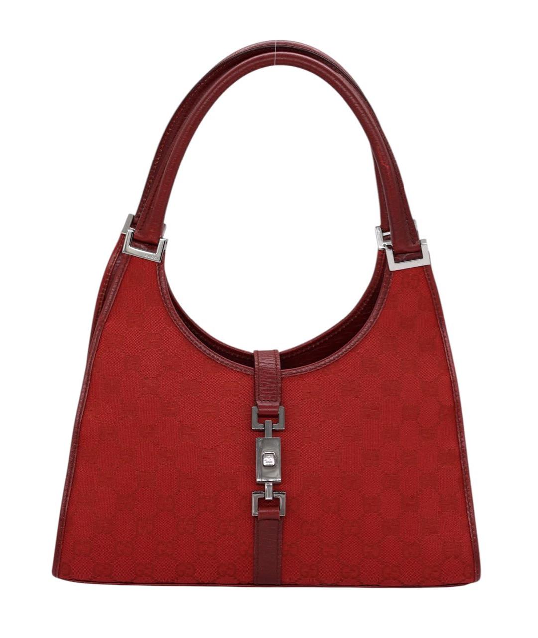 GUCCI Бордовая жаккардовая сумка с короткими ручками, фото 9