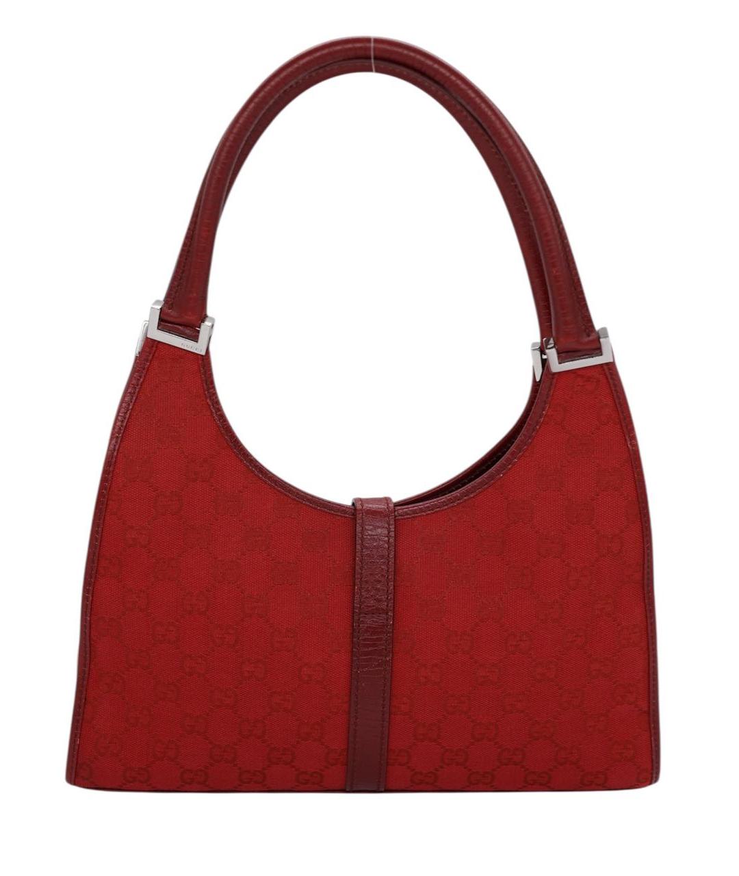 GUCCI Бордовая жаккардовая сумка с короткими ручками, фото 2