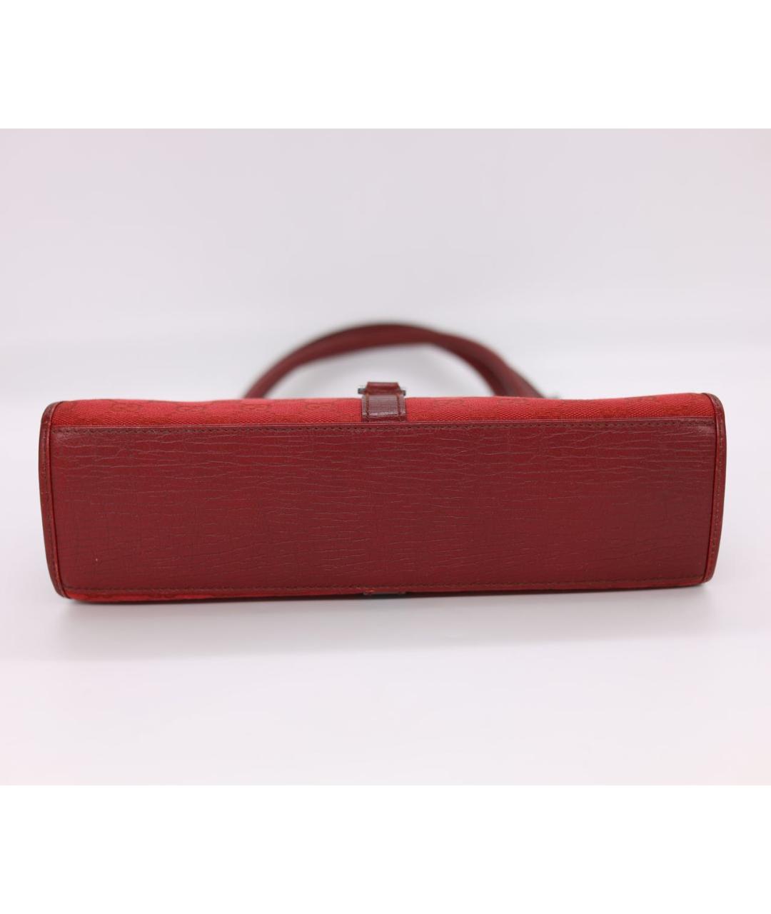 GUCCI Бордовая жаккардовая сумка с короткими ручками, фото 6