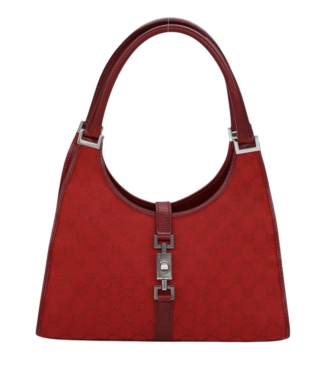 GUCCI Бордовая жаккардовая сумка с короткими ручками, фото 1