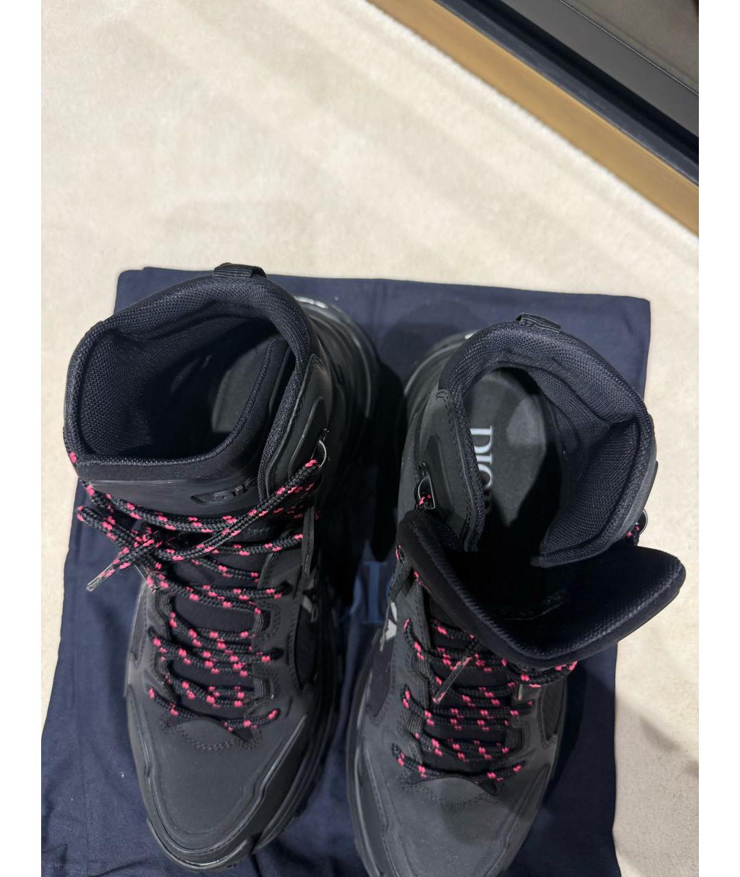 CHRISTIAN DIOR Черные текстильные высокие ботинки, фото 4