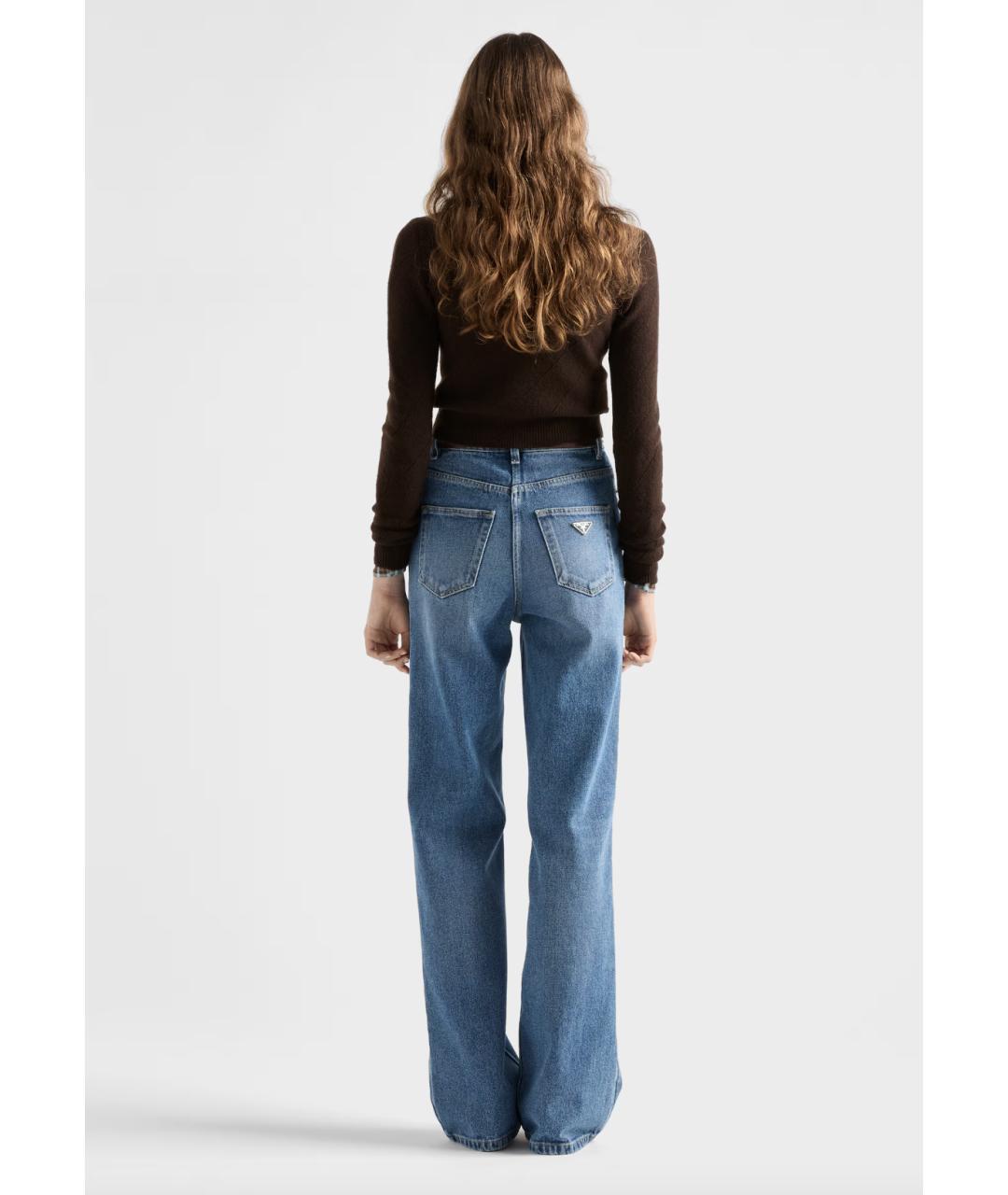 PRADA Синие хлопковые прямые джинсы, фото 2