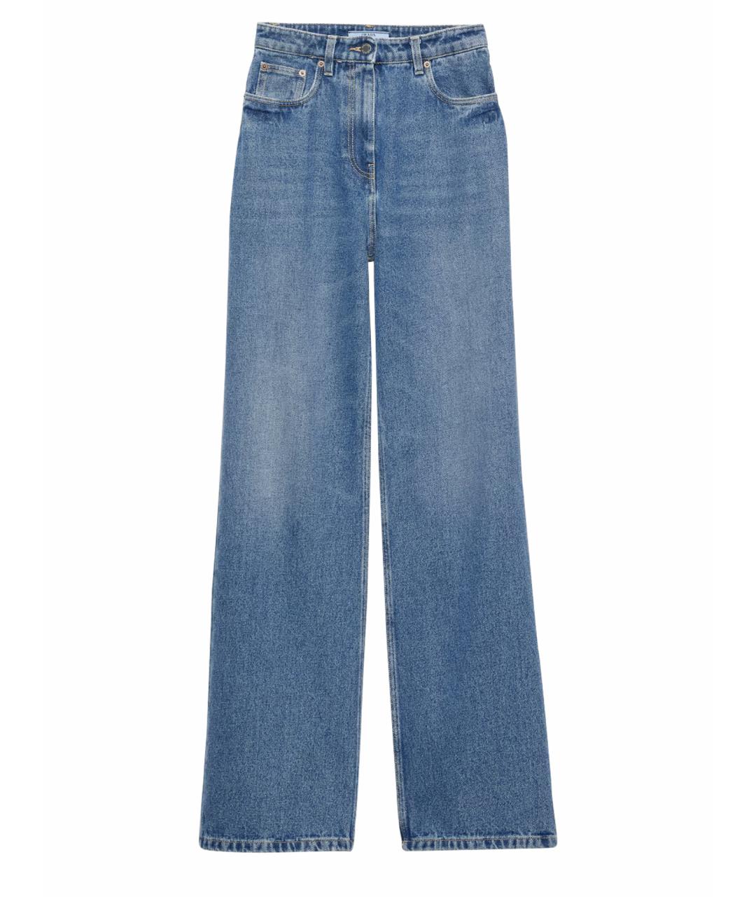 PRADA Синие хлопковые прямые джинсы, фото 1