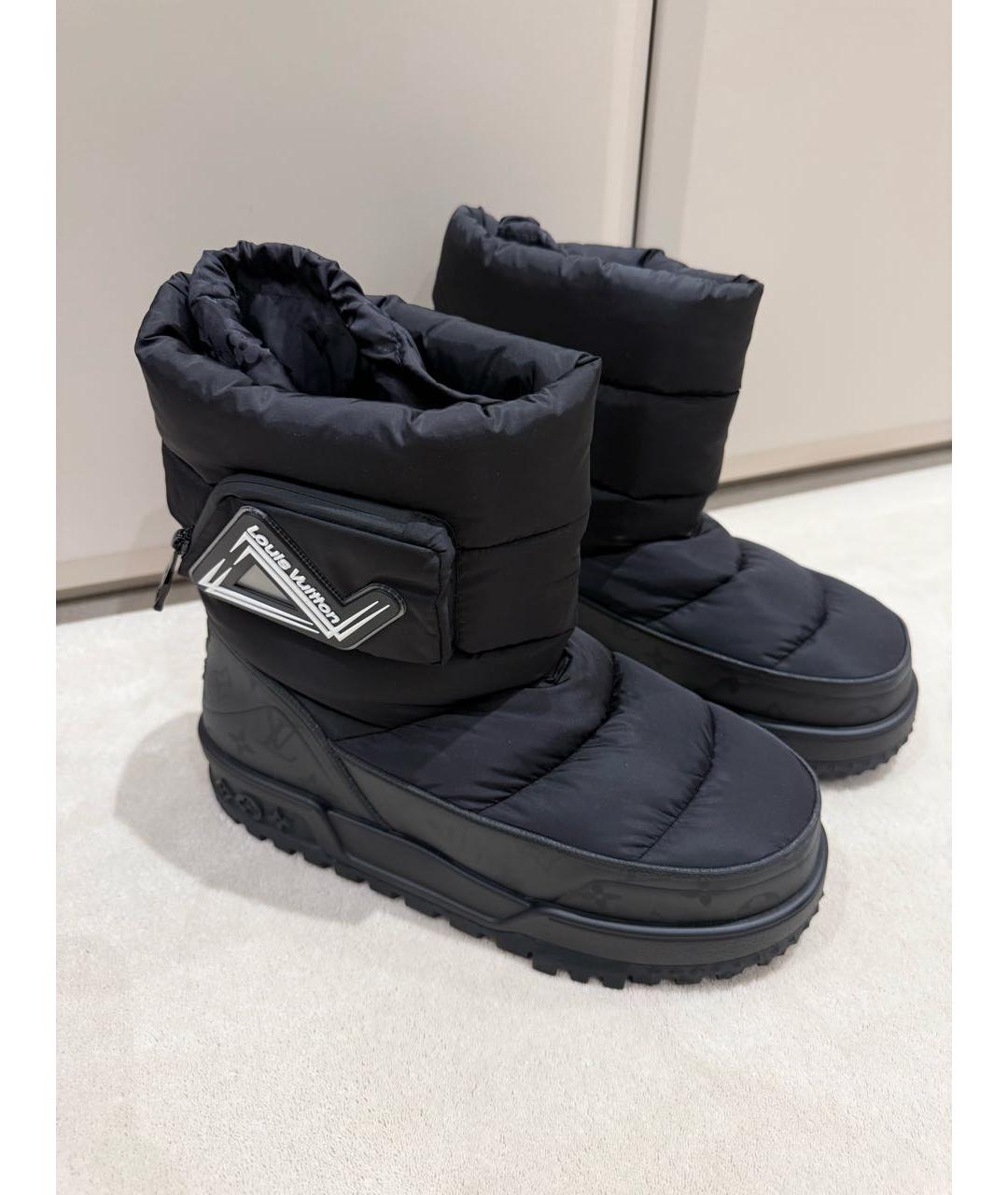 LOUIS VUITTON Черные текстильные высокие ботинки, фото 2