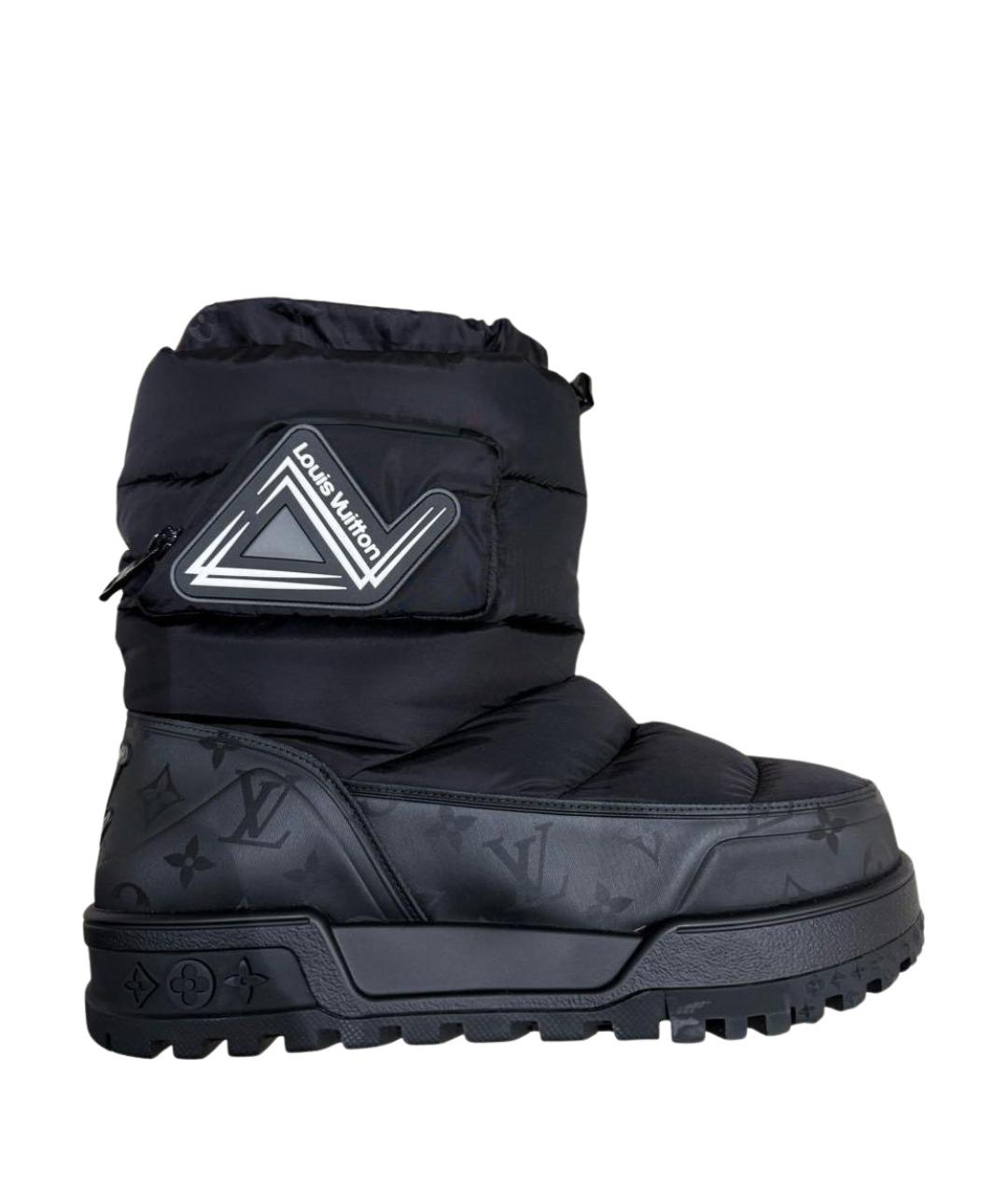LOUIS VUITTON Черные текстильные высокие ботинки, фото 1