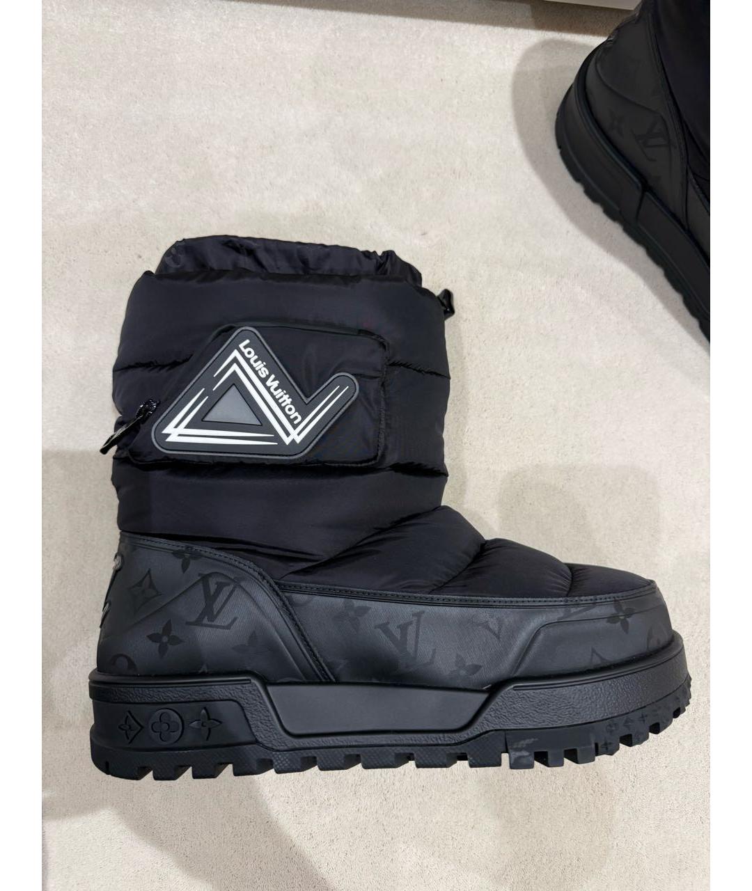 LOUIS VUITTON Черные текстильные высокие ботинки, фото 8
