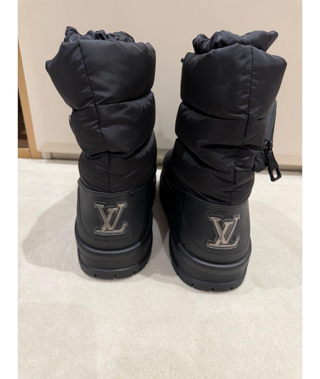 LOUIS VUITTON Черные текстильные высокие ботинки, фото 3