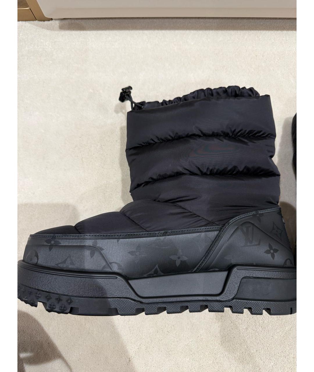 LOUIS VUITTON Черные текстильные высокие ботинки, фото 5