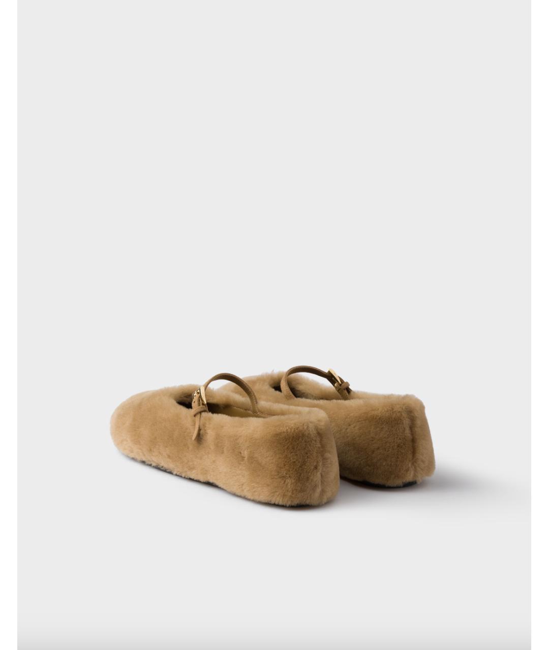 PRADA Бежевые кожаные балетки, фото 4