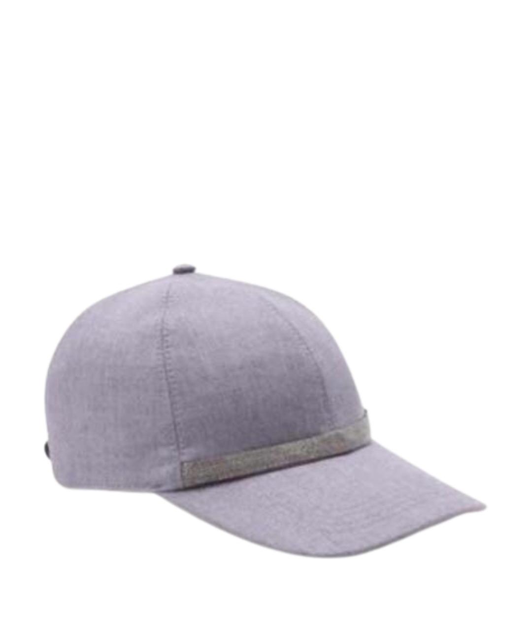 BRUNELLO CUCINELLI Фиолетовая шерстяная кепка, фото 1