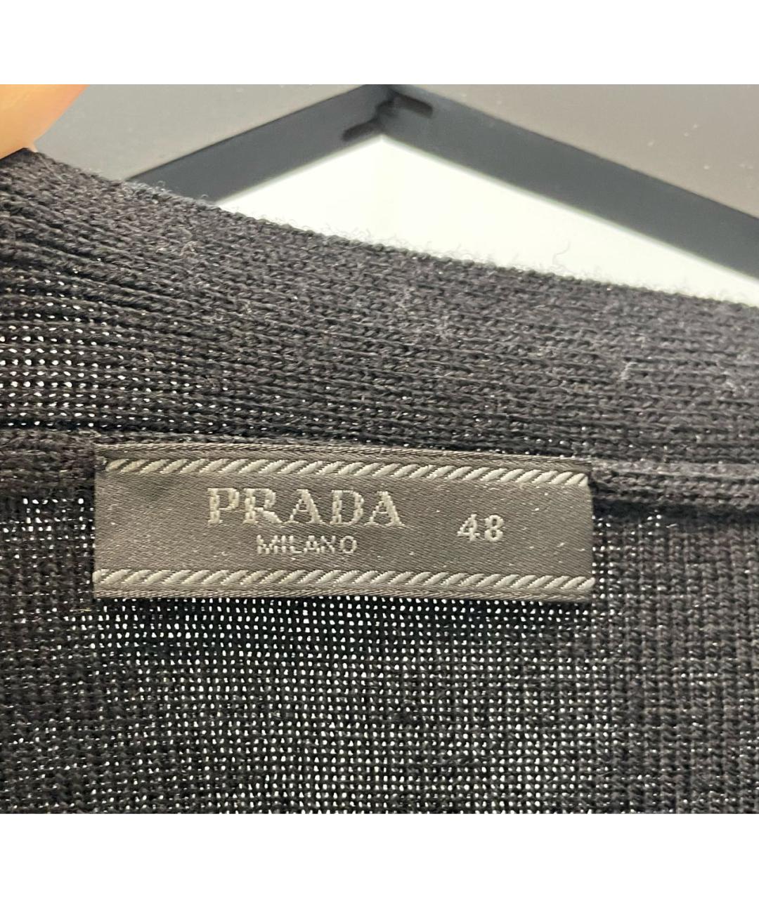 PRADA Черный шерстяной кардиган, фото 4