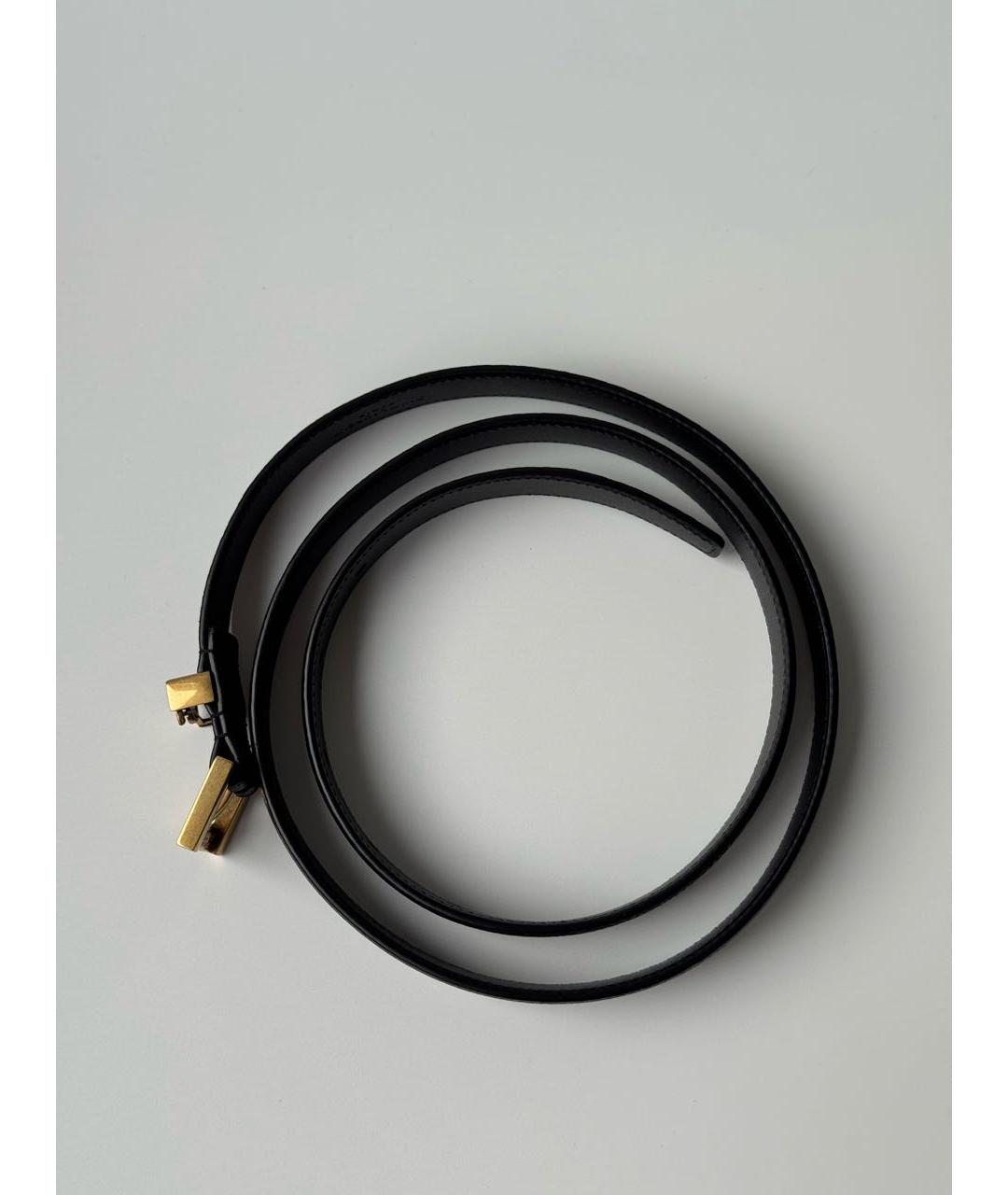 SAINT LAURENT Черный кожаный ремень, фото 5