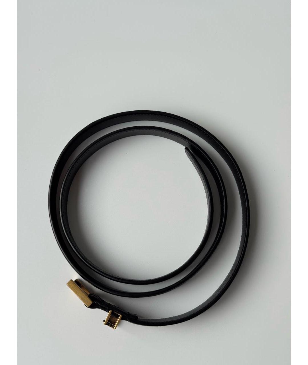 SAINT LAURENT Черный кожаный ремень, фото 6