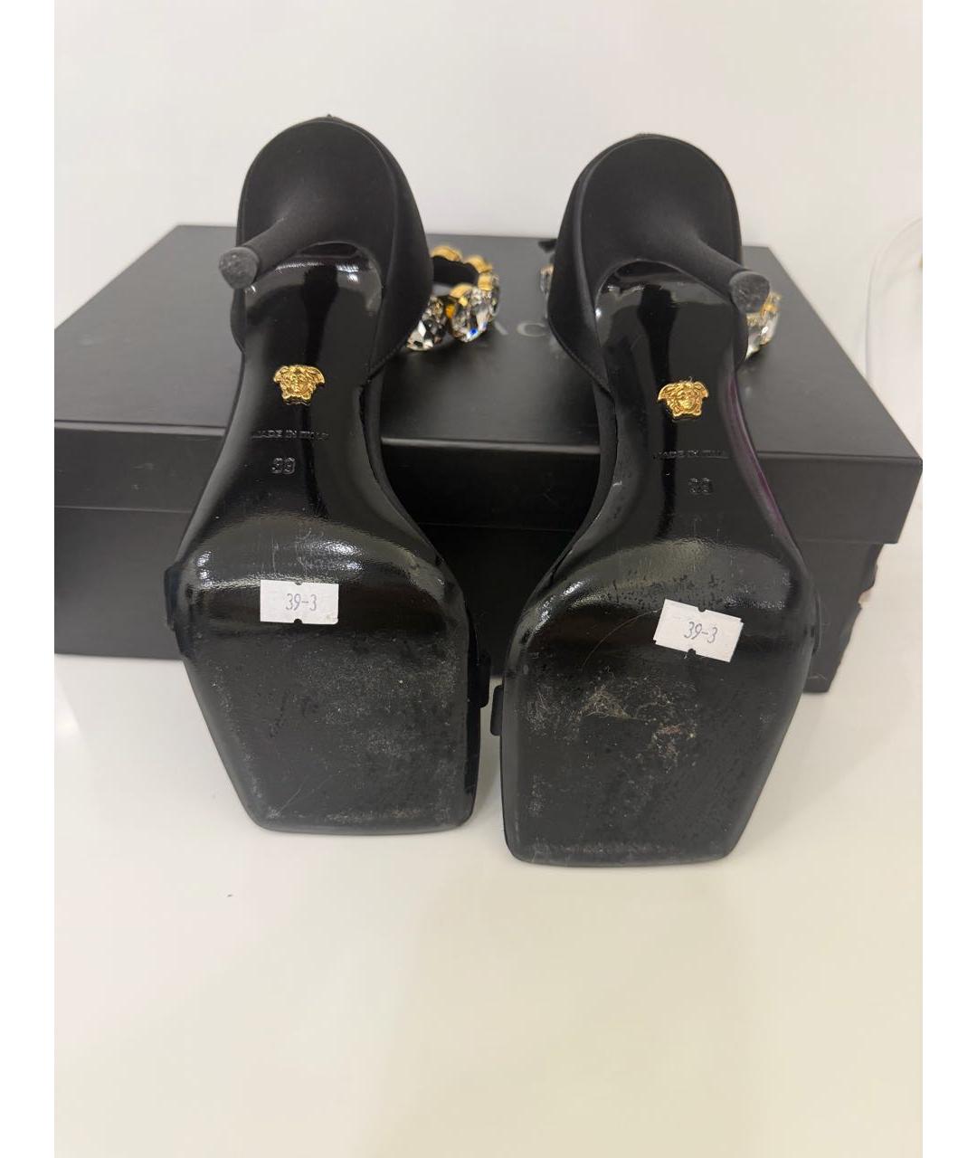 VERSACE Черные текстильные босоножки, фото 7