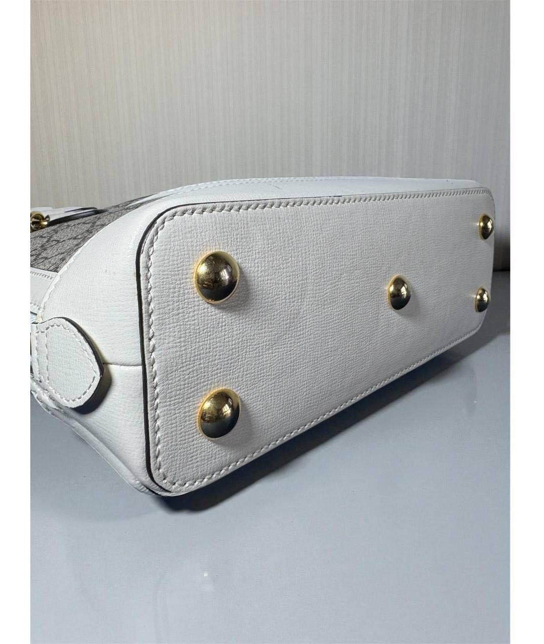 GUCCI Бежевая кожаная сумка с короткими ручками, фото 4