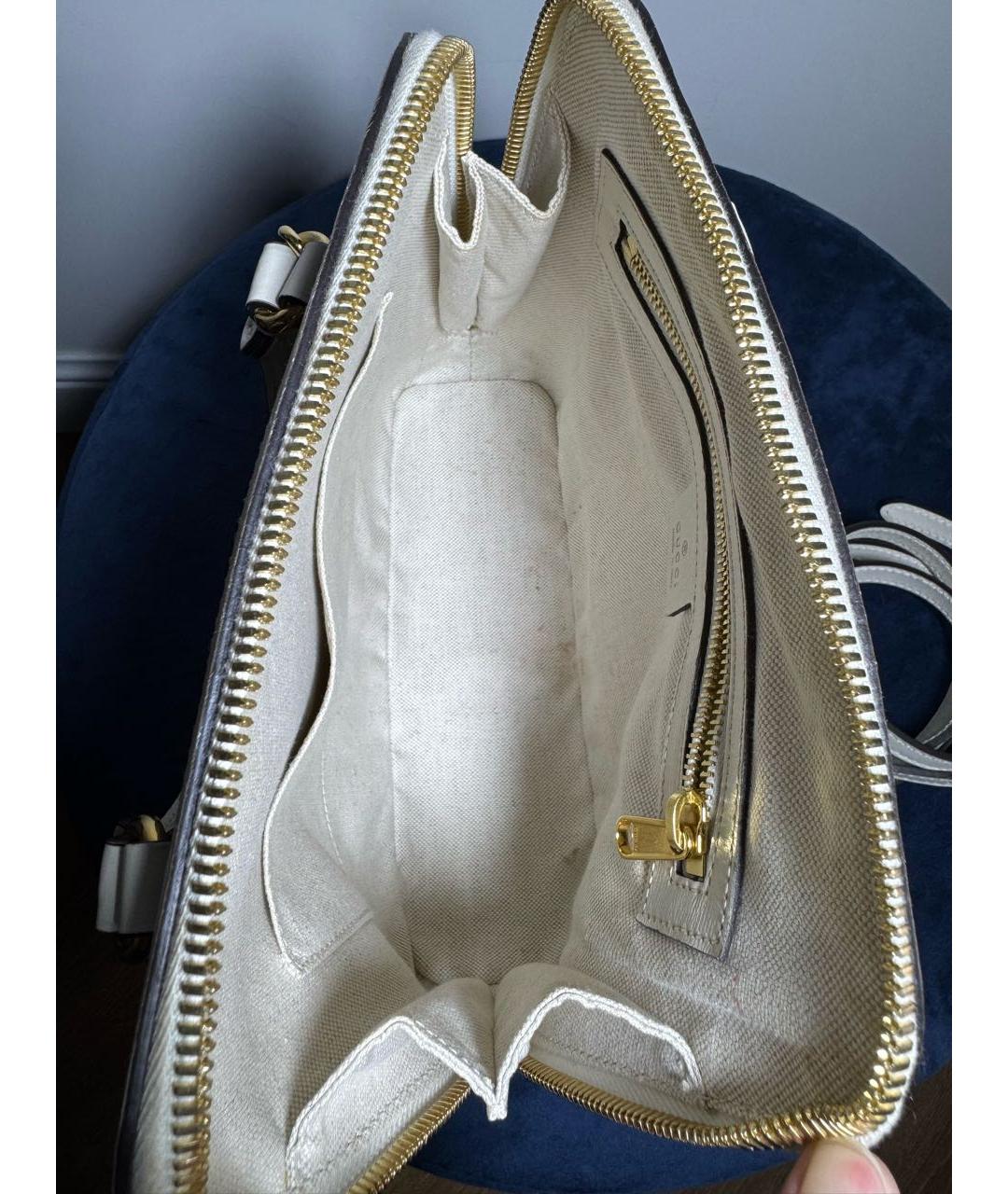 GUCCI Бежевая кожаная сумка с короткими ручками, фото 5