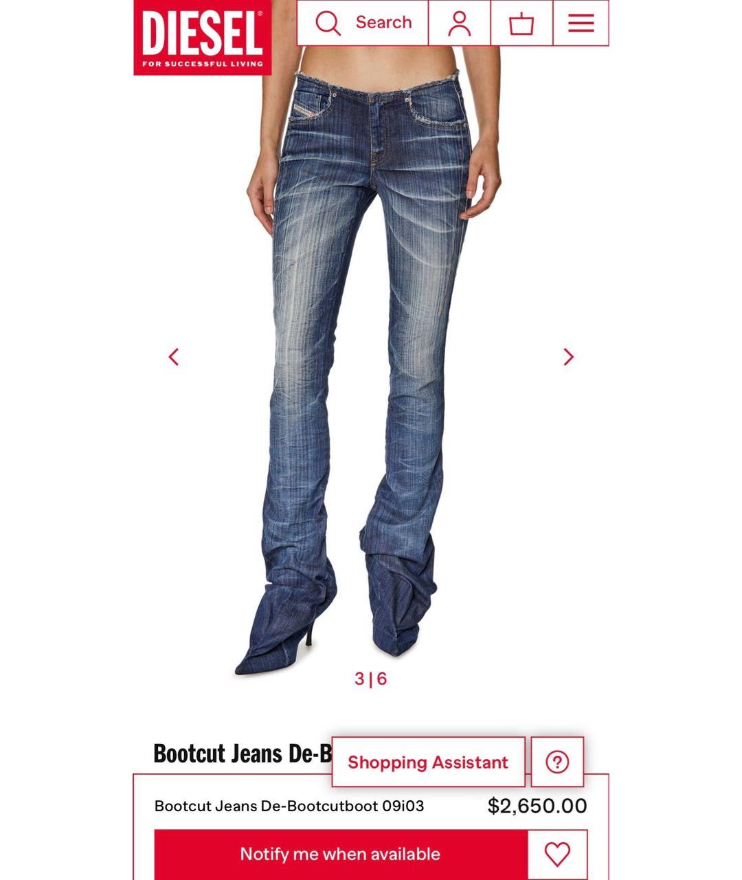 DIESEL Синие текстильные ботфорты, фото 4