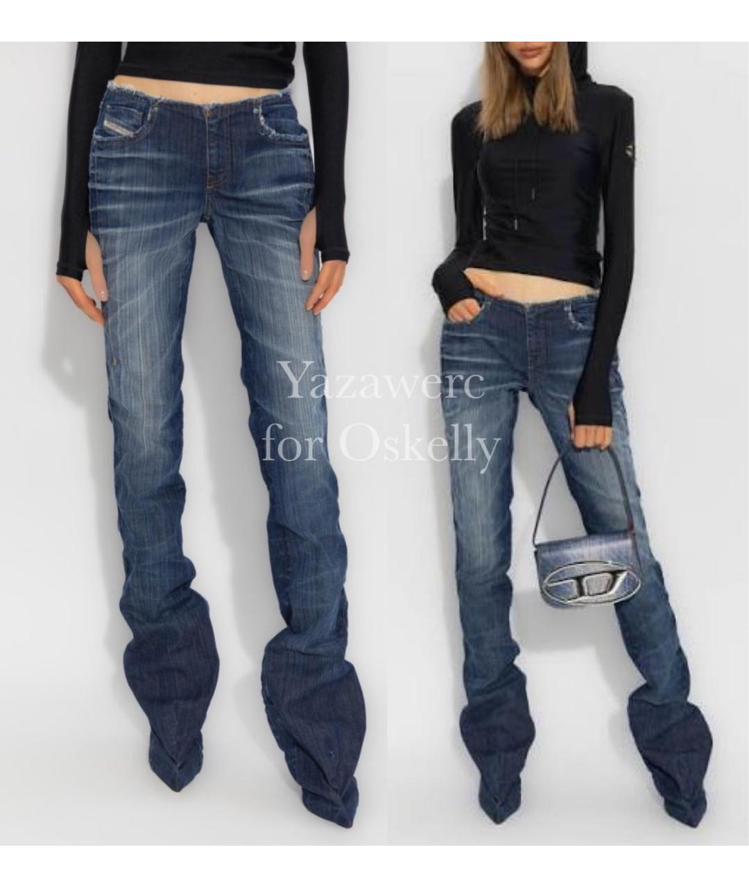 DIESEL Синие текстильные ботфорты, фото 8