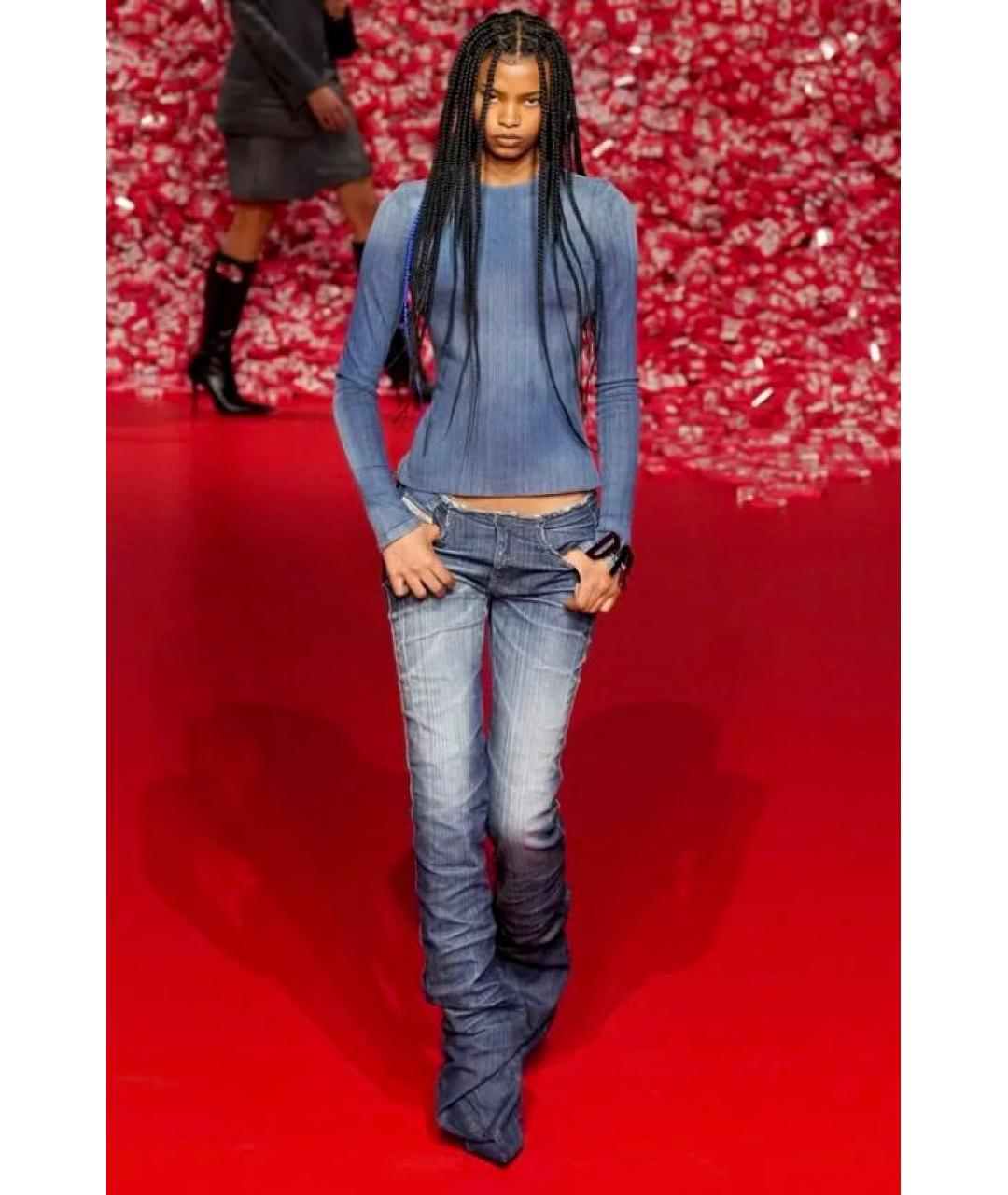 DIESEL Синие текстильные ботфорты, фото 2