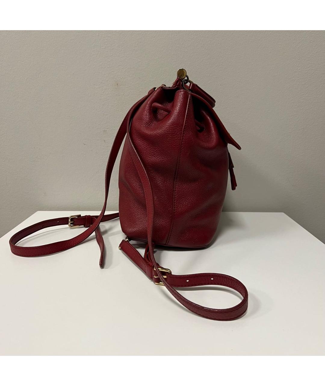 DOLCE&GABBANA Бордовый кожаный рюкзак, фото 4
