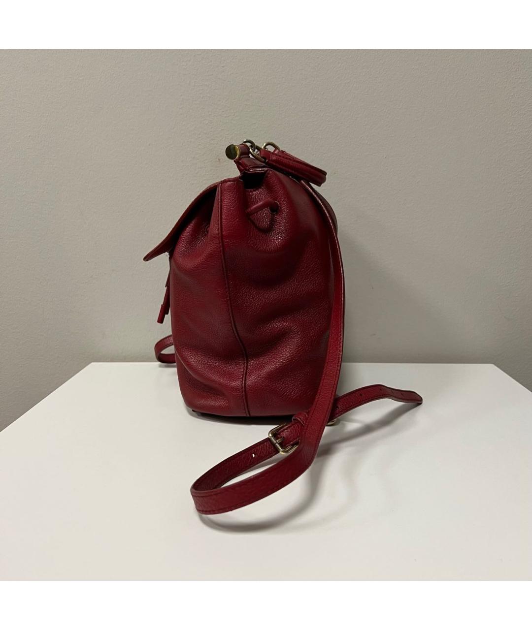 DOLCE&GABBANA Бордовый кожаный рюкзак, фото 3