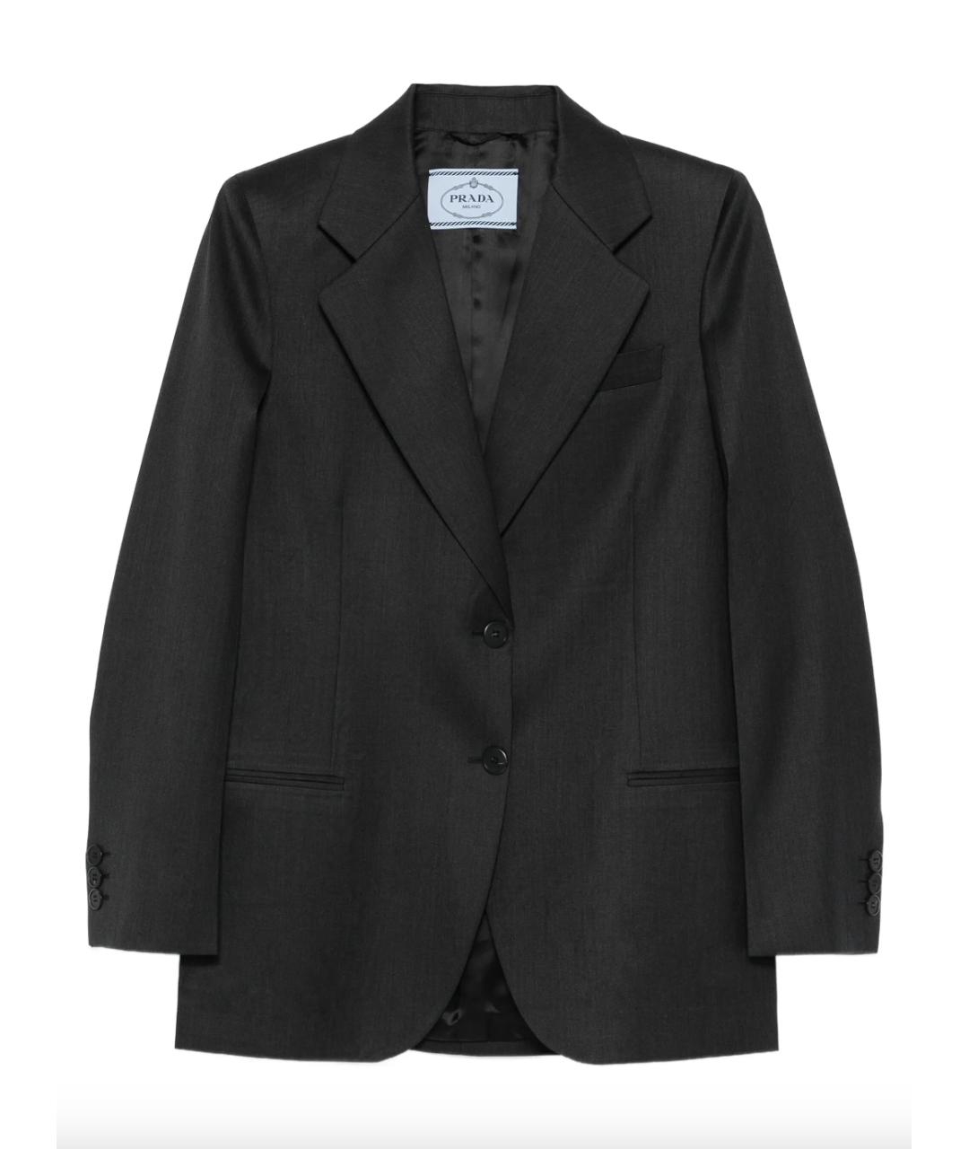PRADA Серый шерстяной жакет/пиджак, фото 5