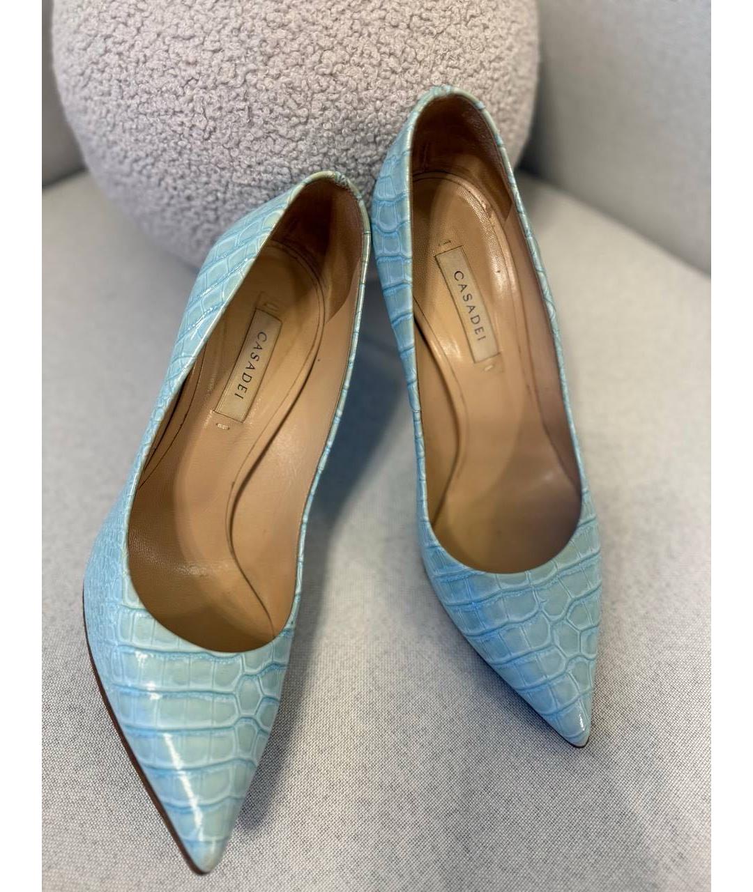 CASADEI Голубые кожаные туфли, фото 6