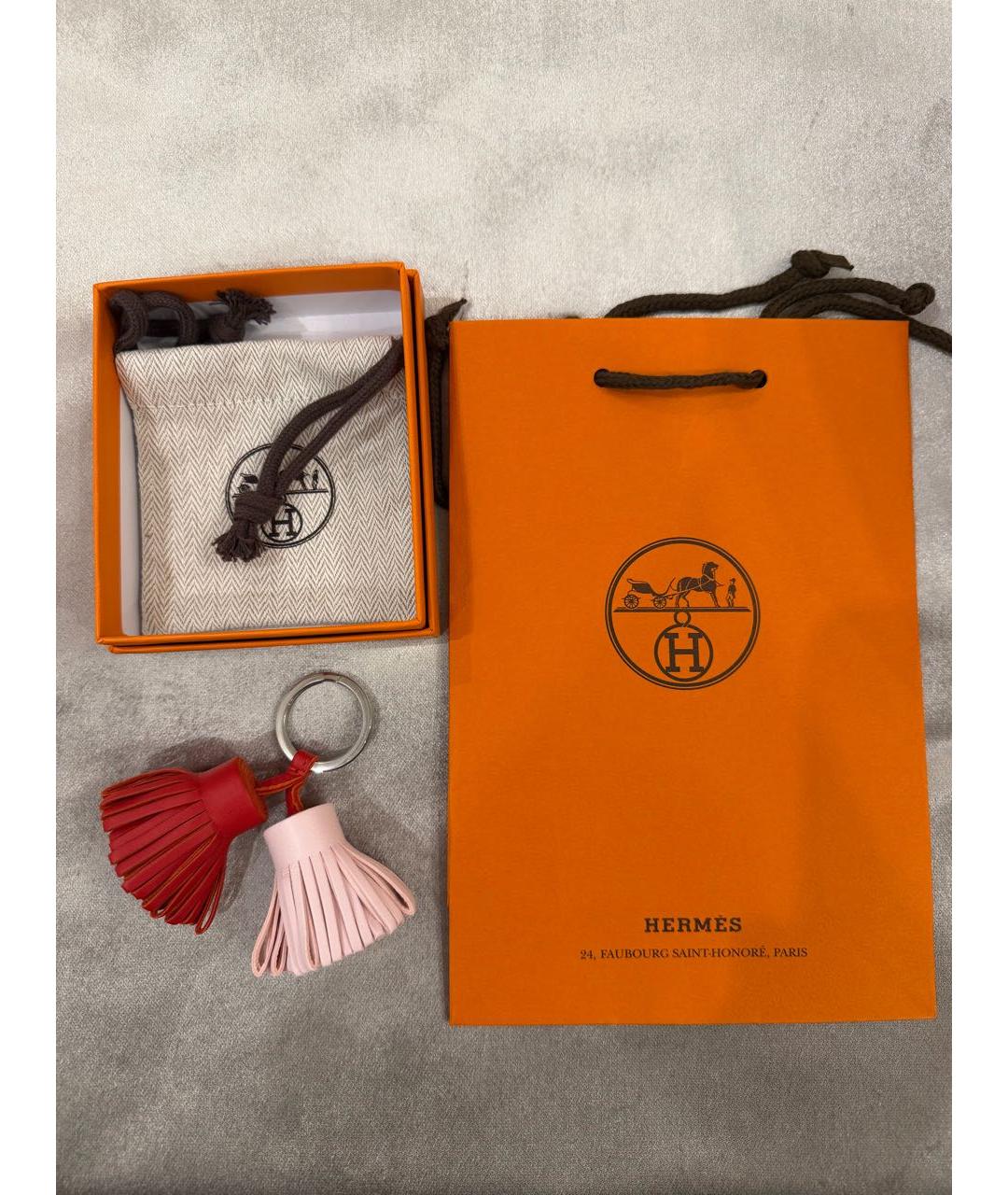 HERMES Розовый брелок, фото 4