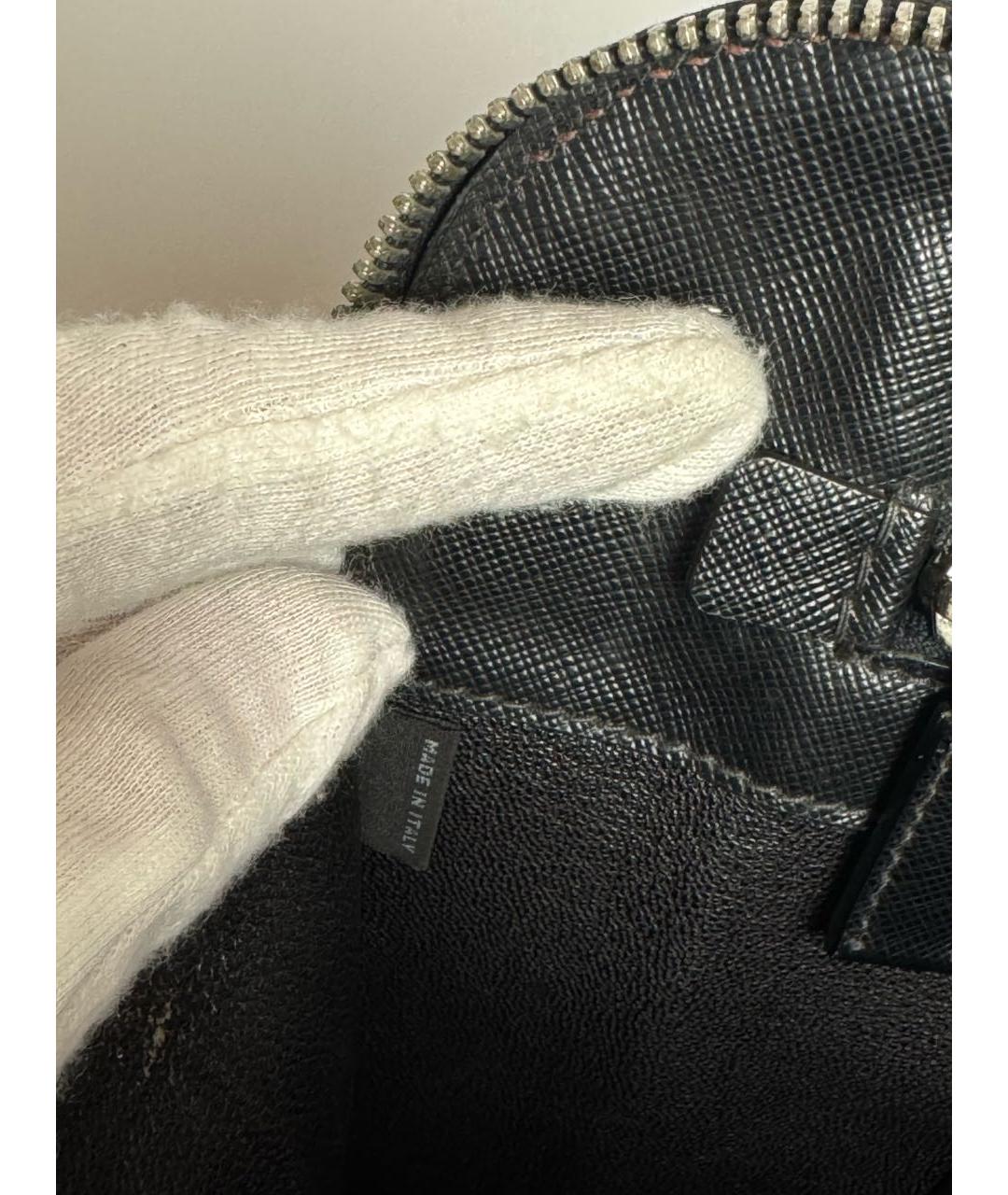 PRADA Черный кожаный портфель, фото 7