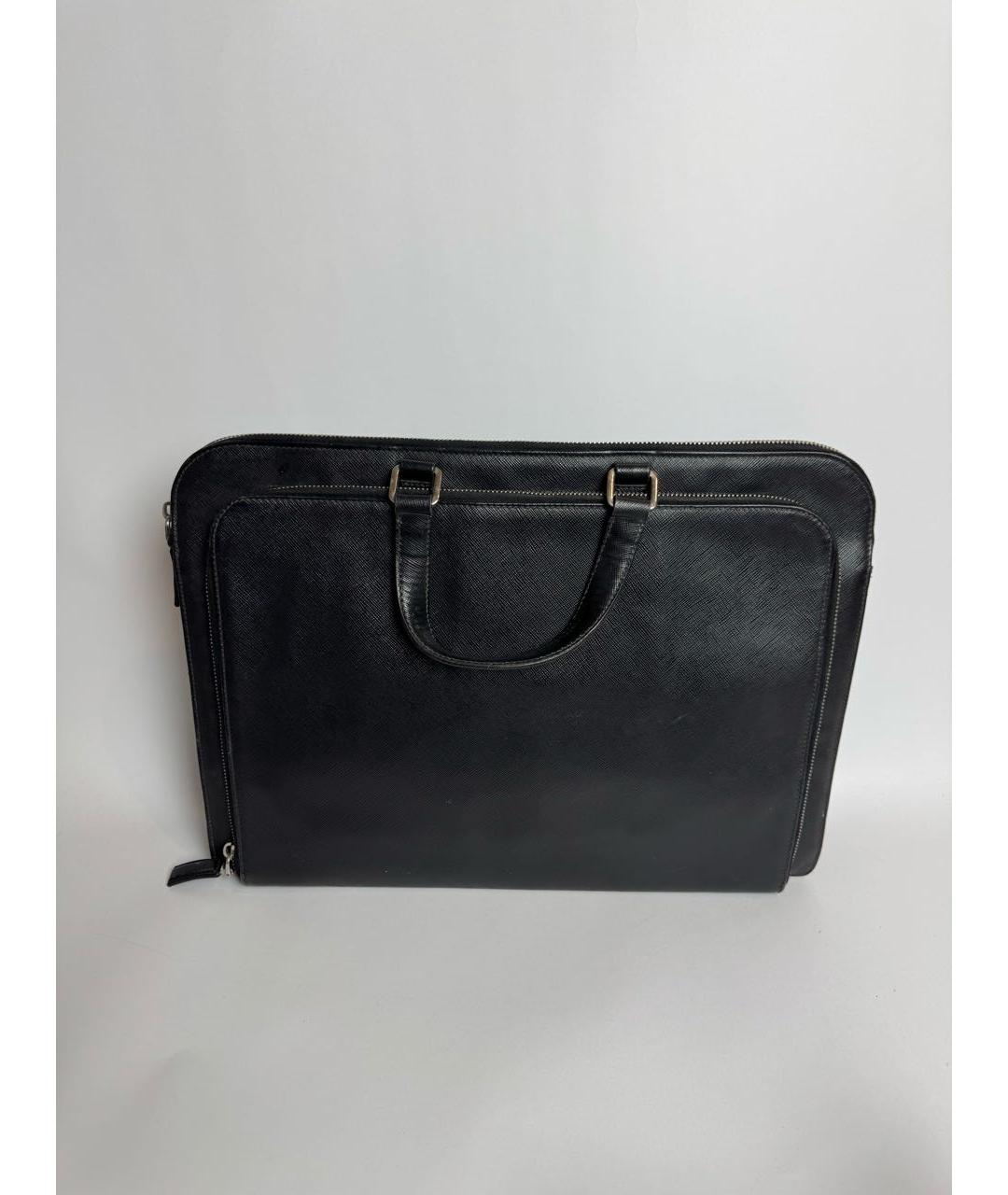 PRADA Черный кожаный портфель, фото 2